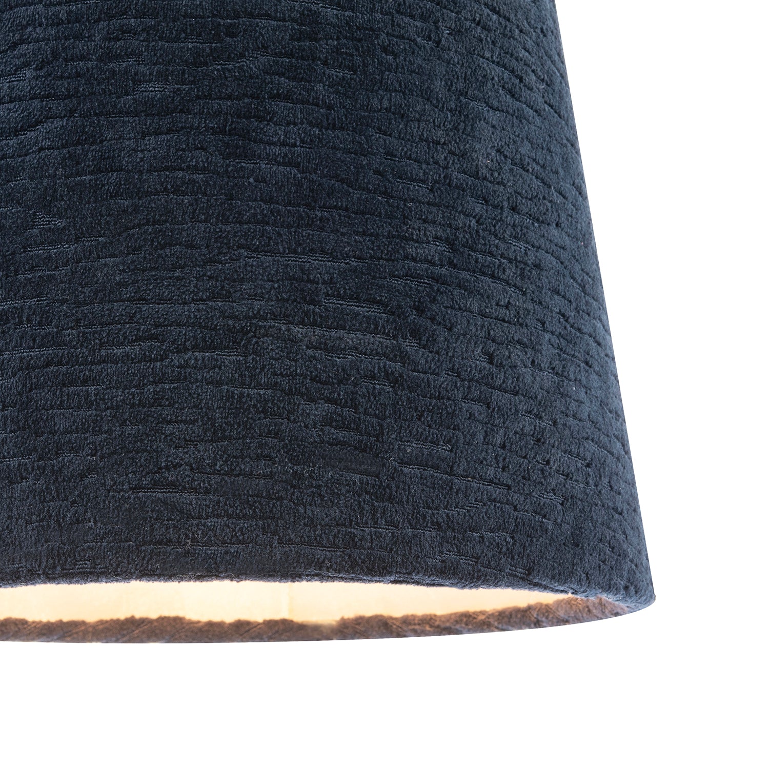 Thick Lined Textured Midnight Blue Velvet Lamp Shade with Satin Inner Image 5