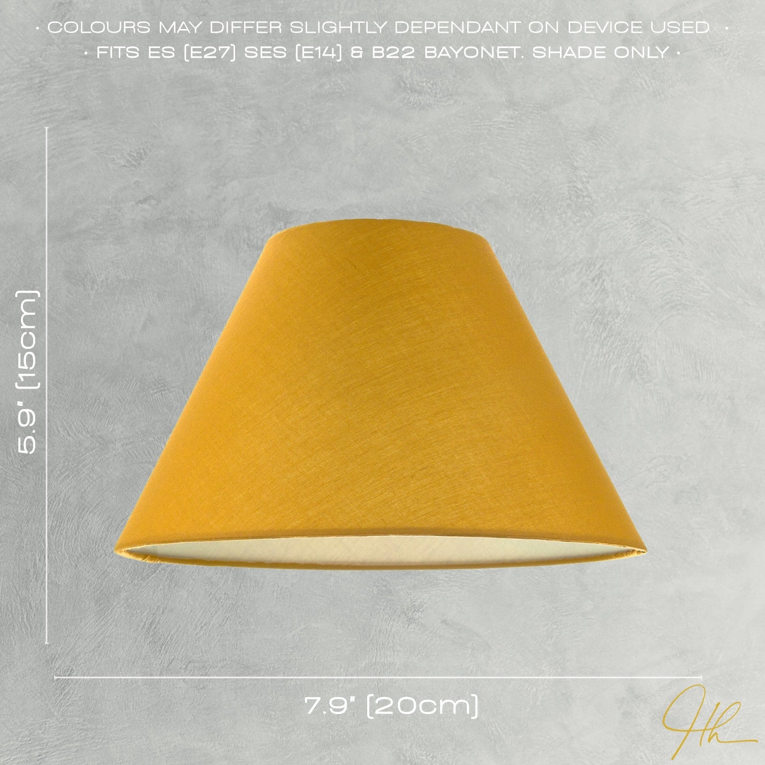 Traditional 8 Inch Mustard Ochre Cotton Fabric Coolie Lamp Shade Image 6