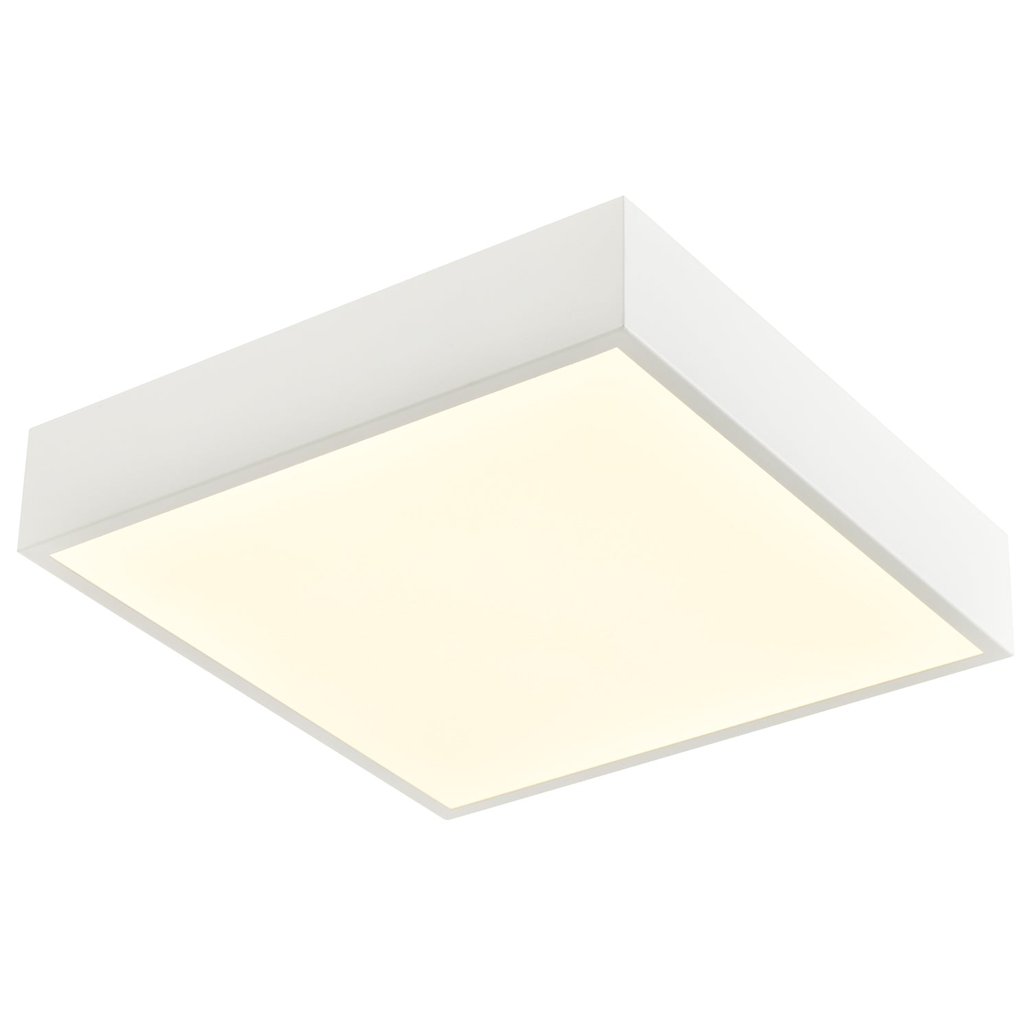 Modern 25w Bright LED Flush Square Ceiling Light in Mat White with Opal Diffuser Image 1