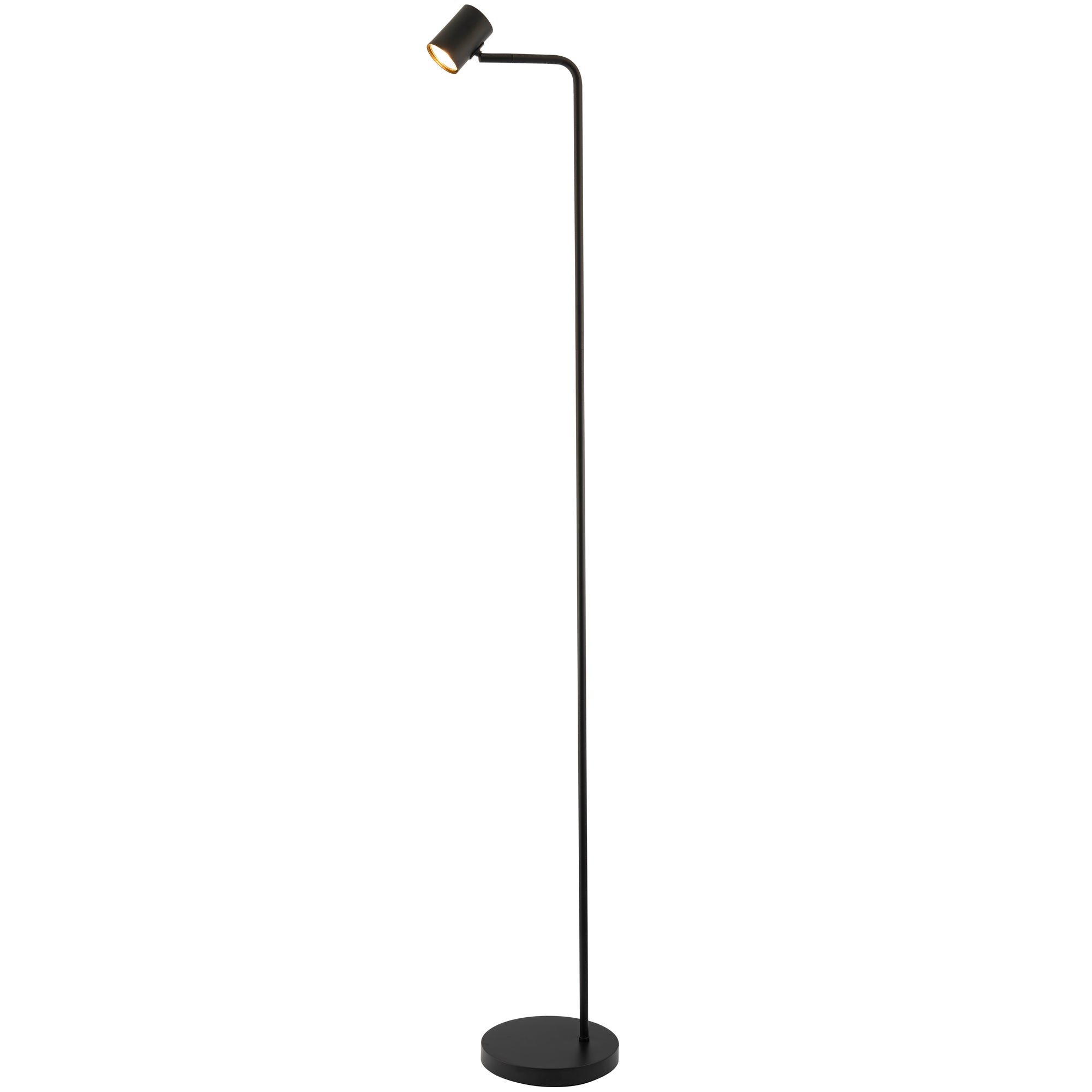 Modern LED Spot Matt Black Metal Floor Lamp with Foot Switch and Adjustable Head Image 1