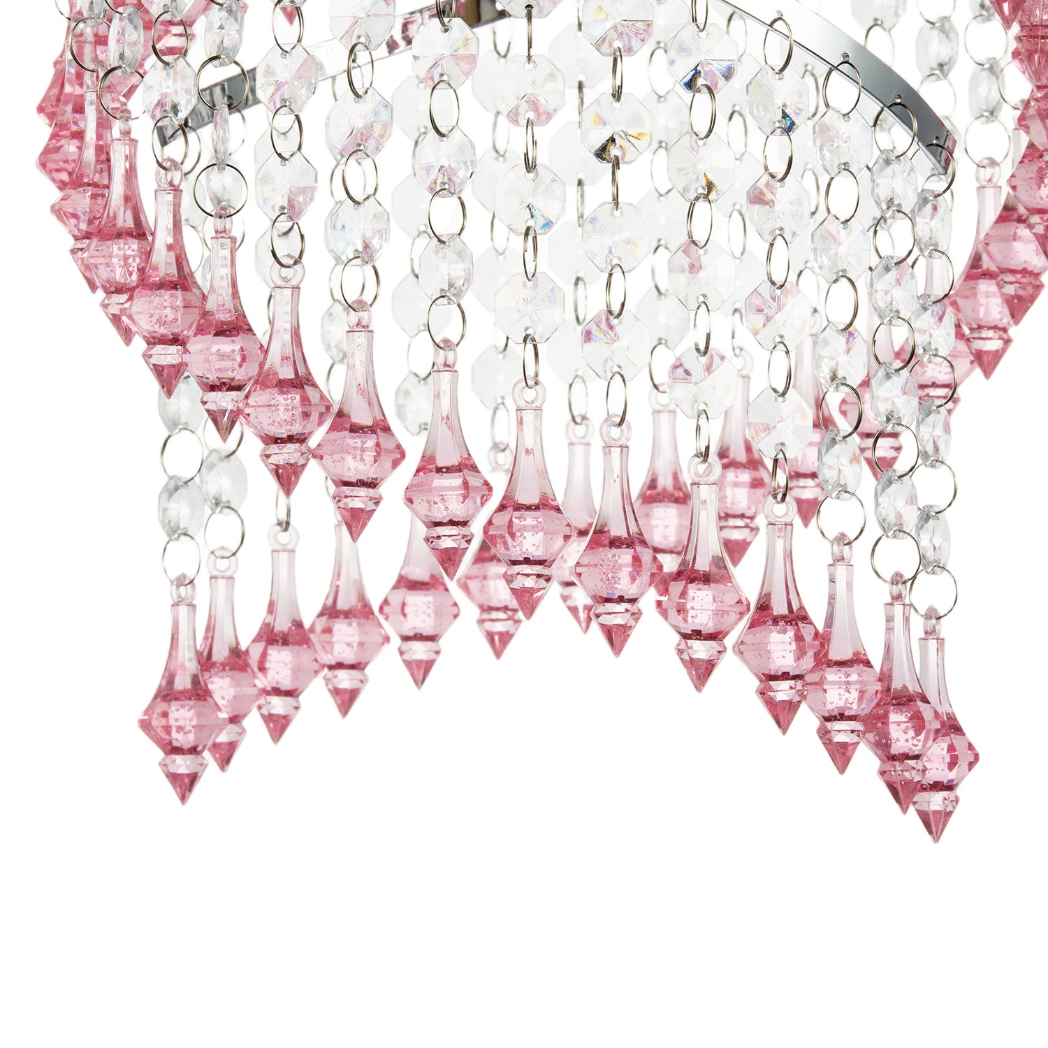 Modern Spiral Waterfall Pendant Shade with Pink and Clear Acrylic Image 8