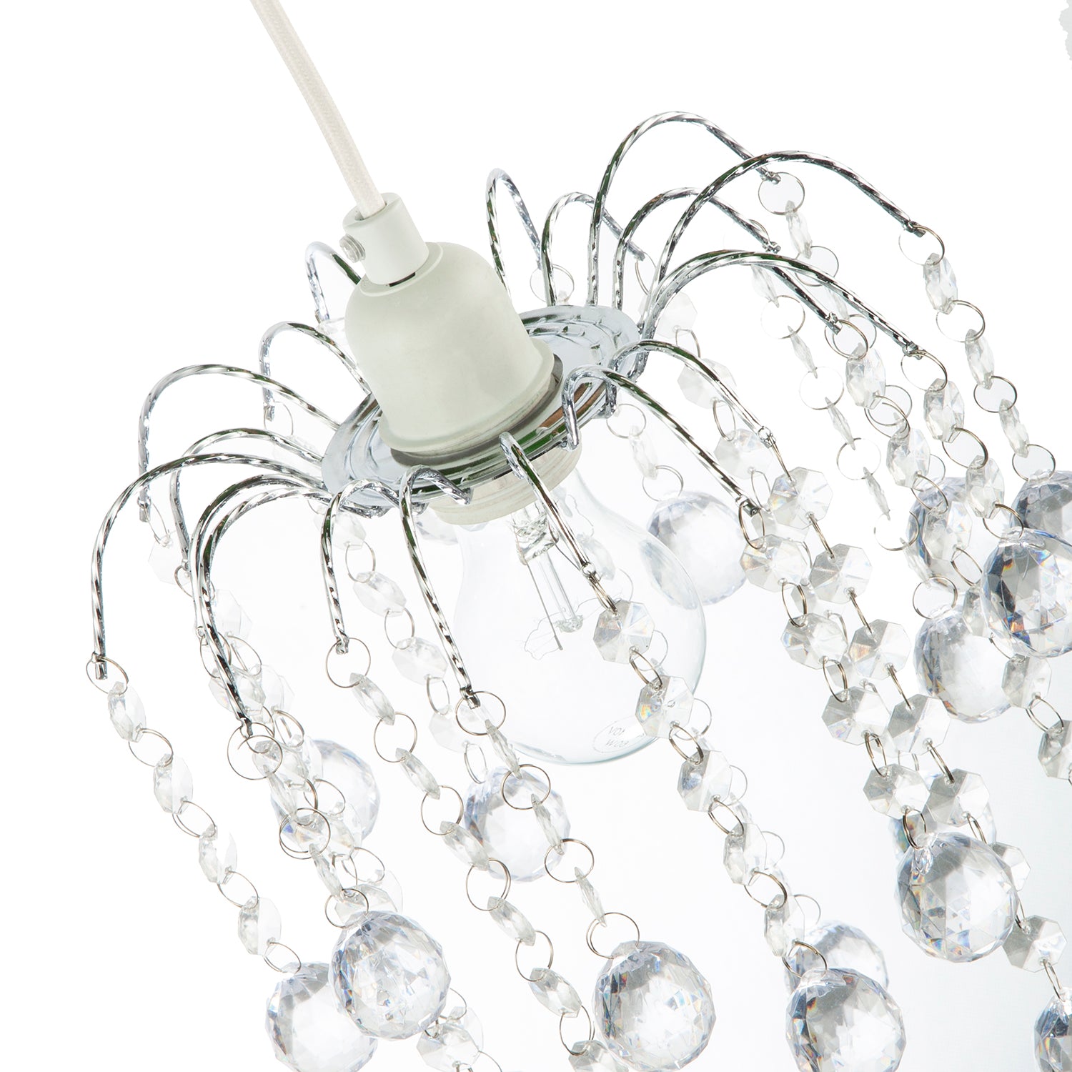 Chic Waterfall Pendant Light Shade with Clear Acrylic Balls and Beads Image 3