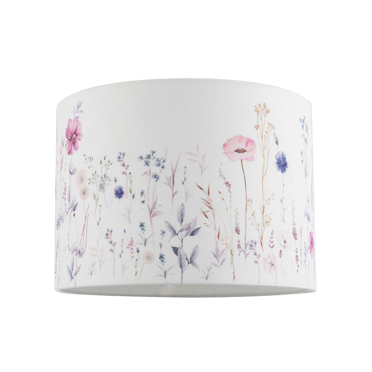 Pink Lilac Floral Round Lamp Shade Cotton Inner Lining