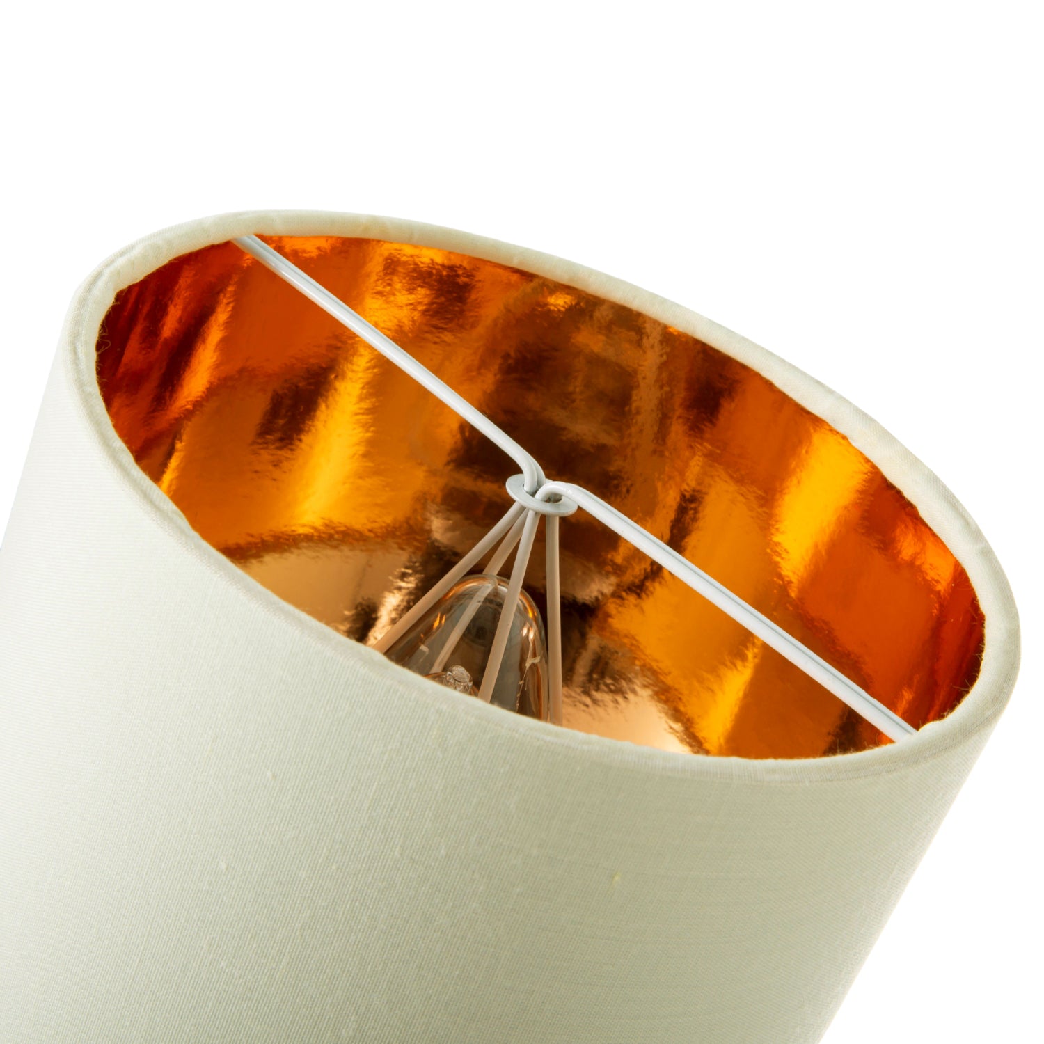 Contemporary Soft Cream 6" Clip-On Candle Lamp Shade with Copper Inner Lining Image 4