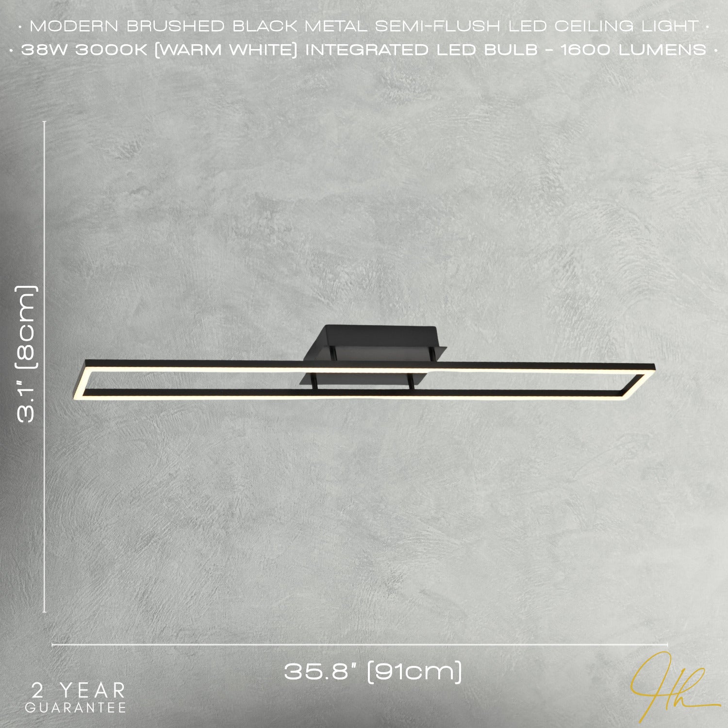 Brushed Black LED Ceiling Strip Light Fitting - Ideal for Kitchens Image 6