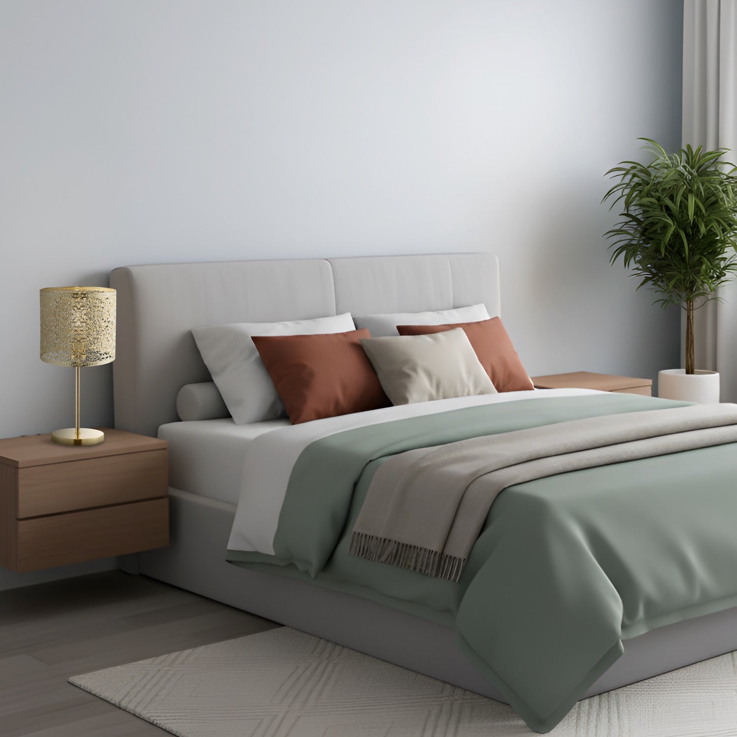 Classic Chic Moroccan Themed Shiny Gold Table Lamp with Inline Switch Image 6