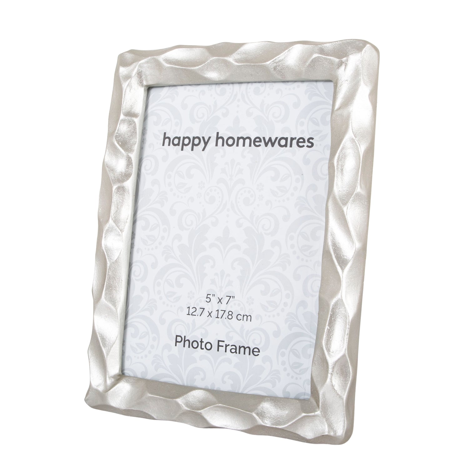 Modern Designer Metallic Silver 5x7 Resin Picture Frame with Moulded Border Image 2