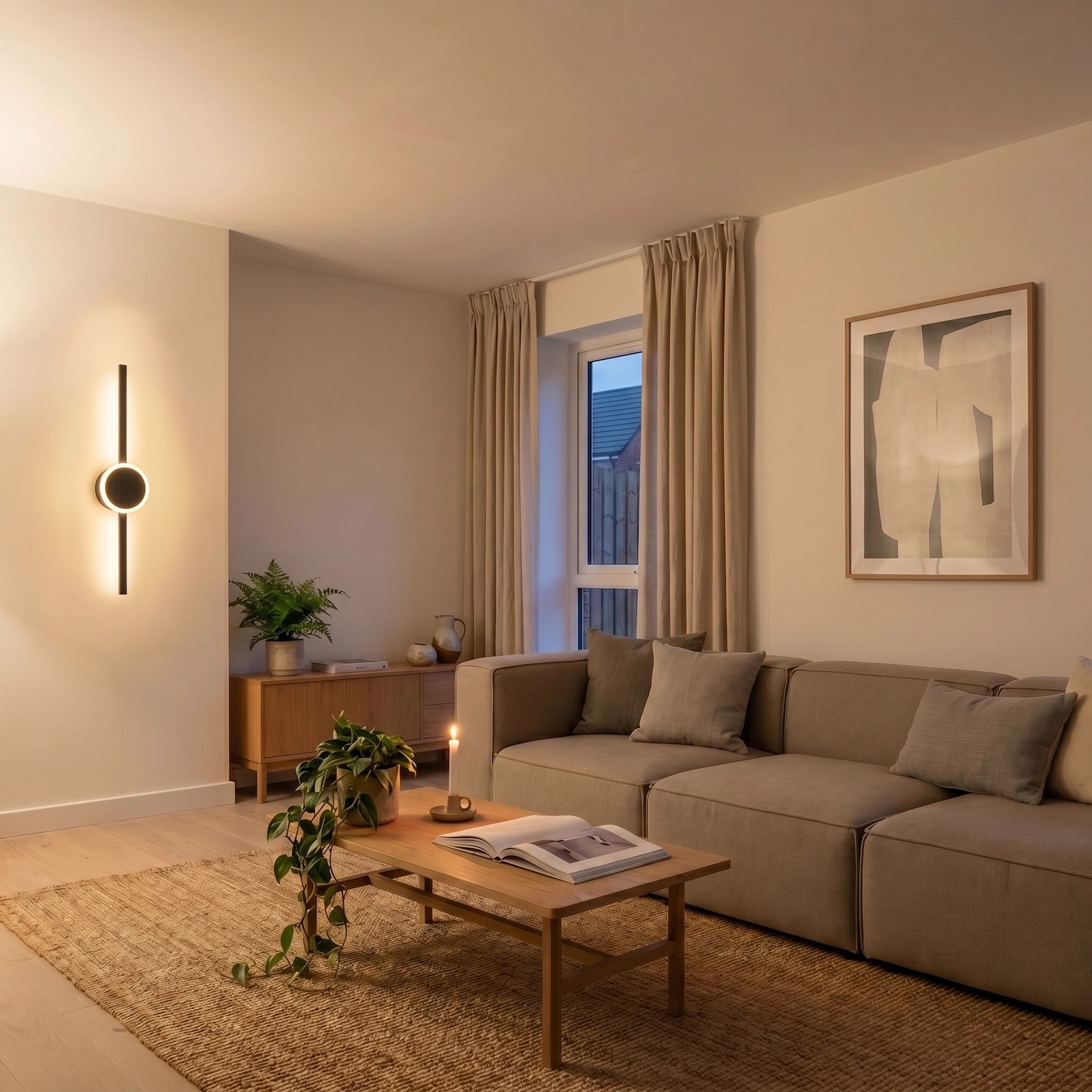 Modern Designer LED Feature Wall Light with Round Base Plate and Stick Image 6