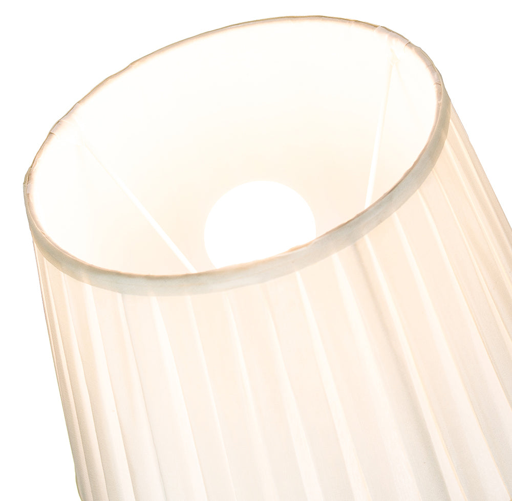 Traditional Classic Cream Faux Silk Pleated Inner Lined Lamp Shade - 10" Image 3