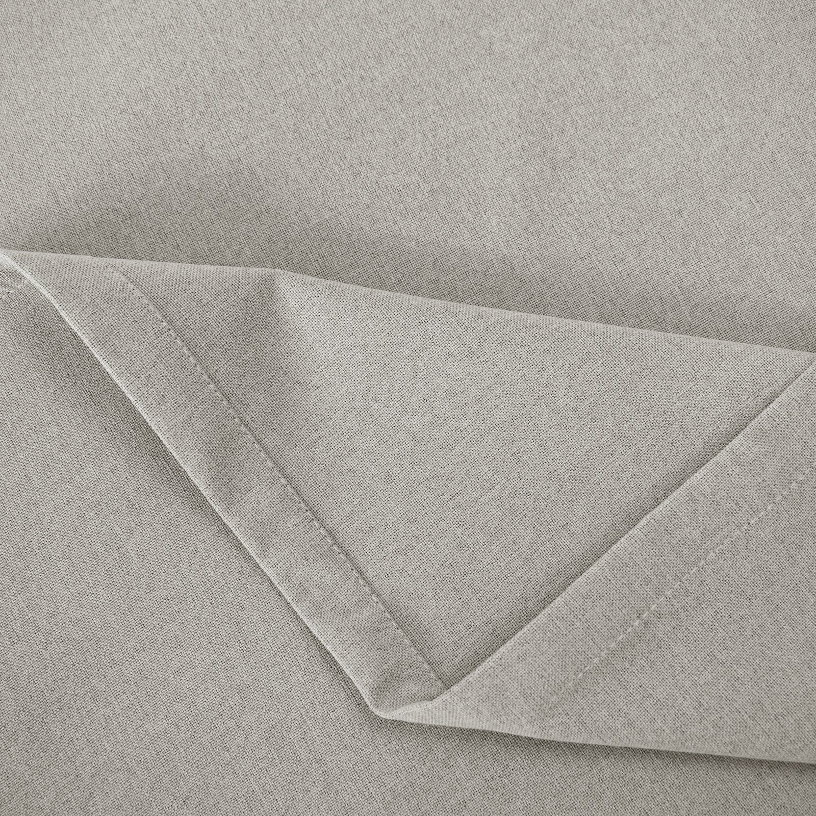 Taupe Grey Linen Blackout Eyelet Curtains - 46x54 Inch Drop - 2 Panel Image 3