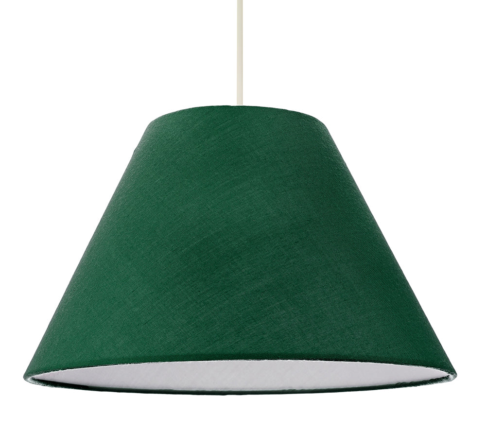 12" Forest Green Cotton Coolie Lampshade Suitable for Table Lamp or Pendant Image 6