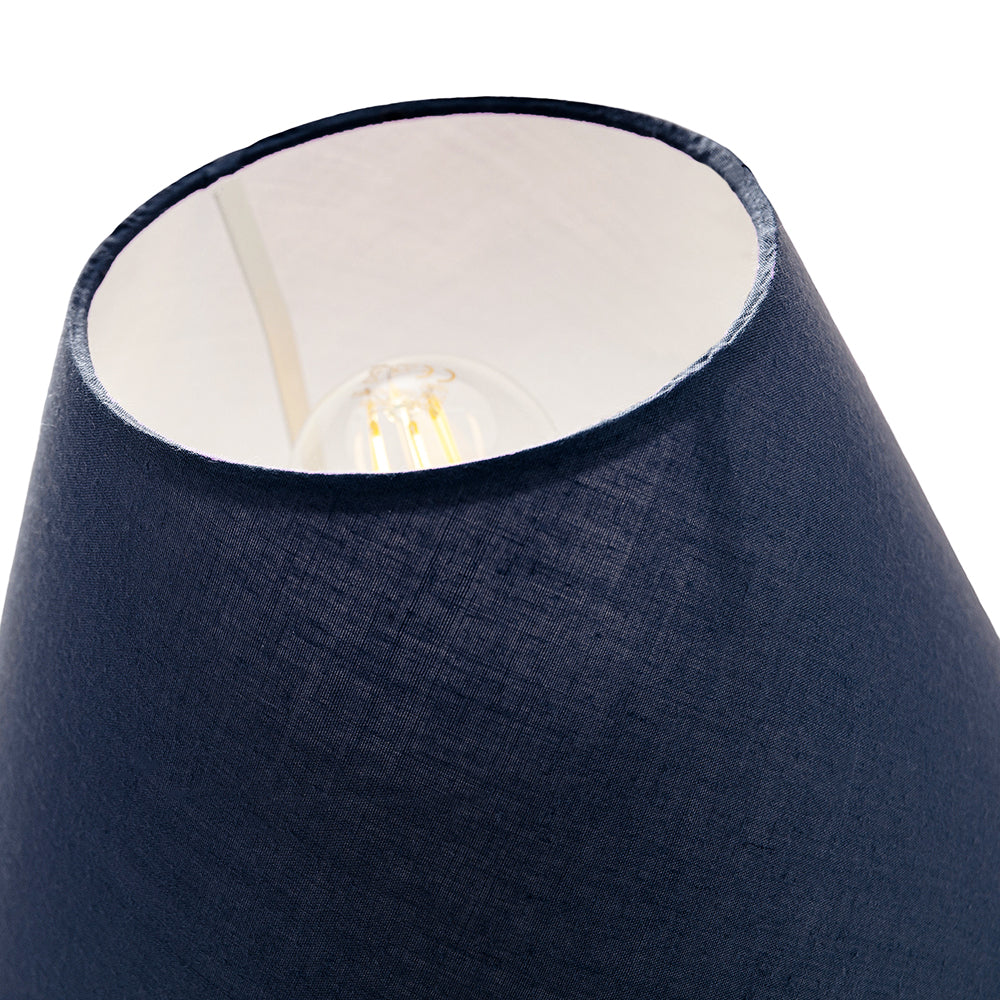 12" Midnight Blue Cotton Coolie Lampshade Suitable for Table Lamp or Pendant Image 5