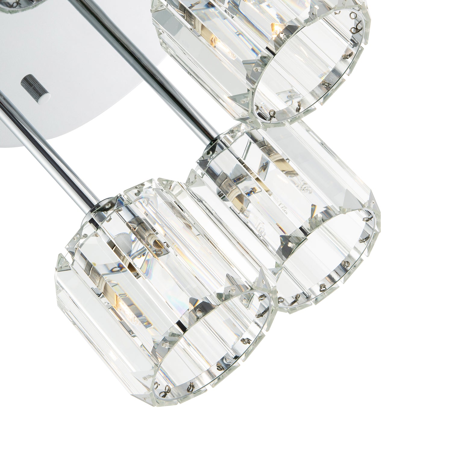 Modern Triple Level Chrome Ceiling Light with K9 Crystal Glass Shades Image 5