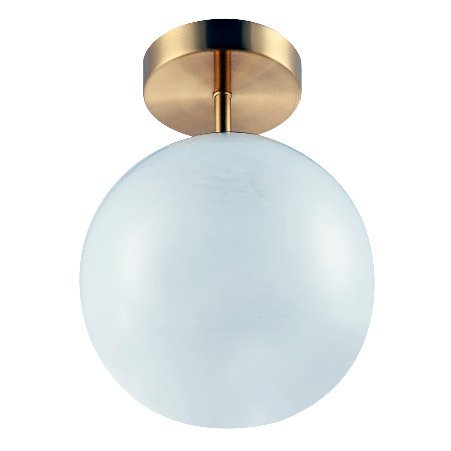 Modern Snowflake Glass Globe Bathroom Ceiling Light in Antique Brass Image 4