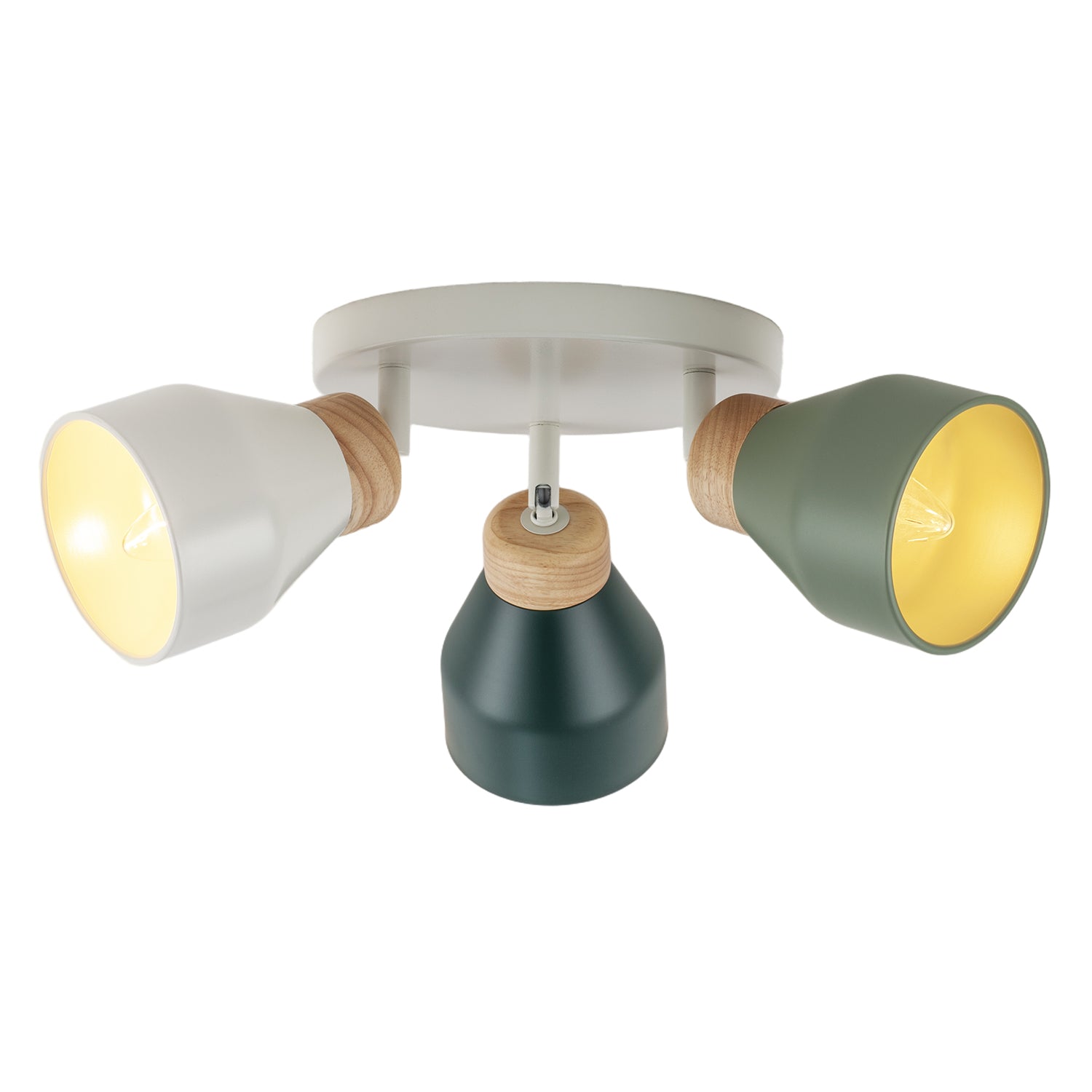 Modern Scandinavian Style Spot Ceiling Light in Olive and Forest Green Image 2