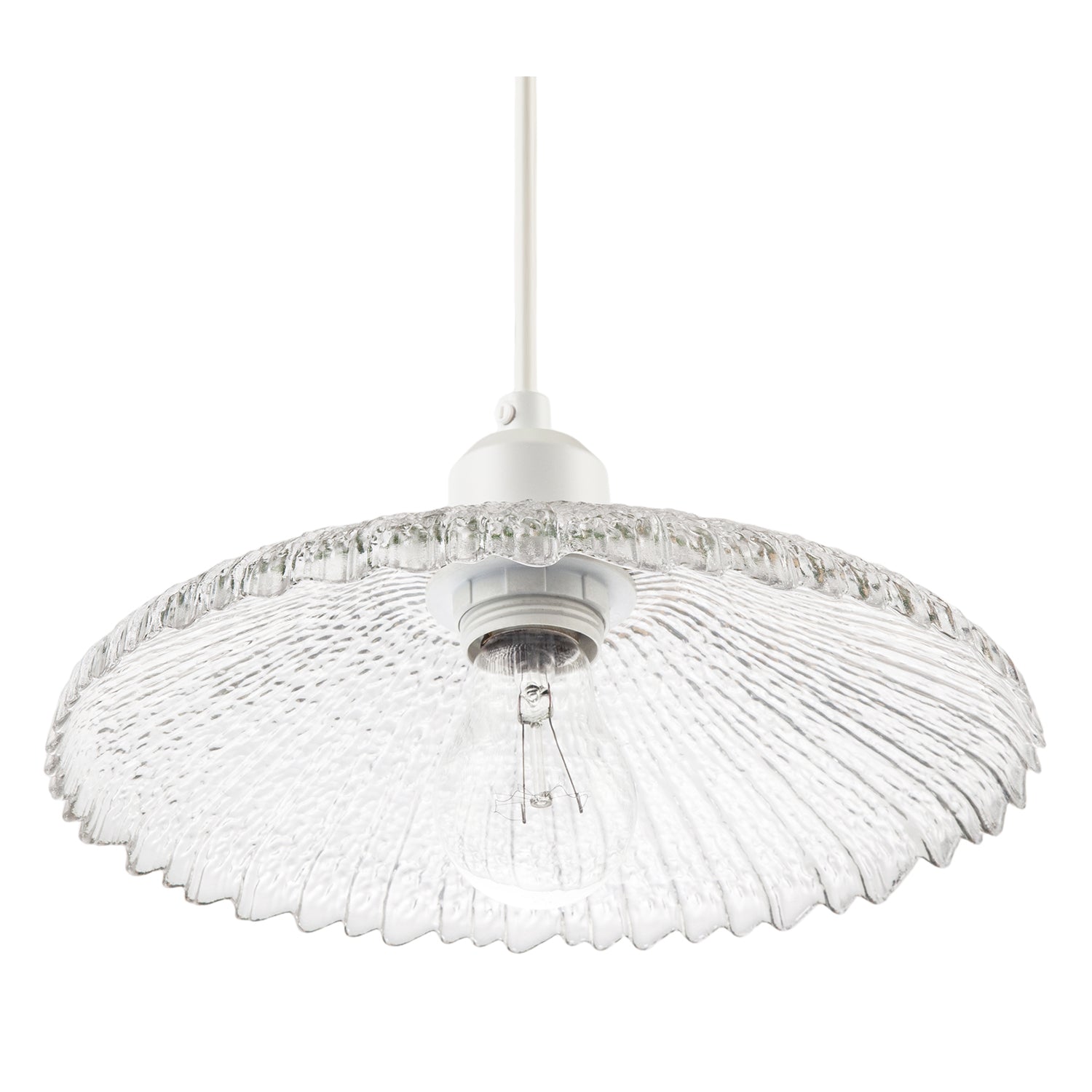 Textured Glass Pendant Shade with Mushroom or Parasol Silhouette Shape Image 5
