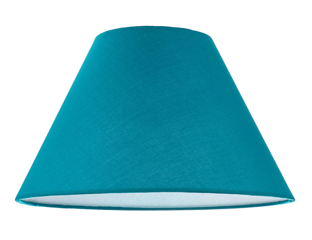 12" Vibrant Teal Cotton Coolie Lampshade Suitable for Table Lamp or Pendant Image 1