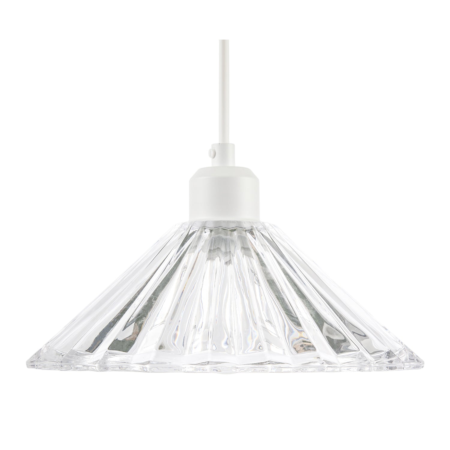 Modern Vertical Fluted Thick Clear Glass Pendant Ceiling Light Shade Image 4