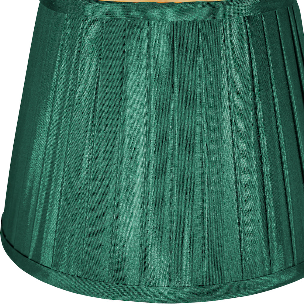 Traditional Classic Green Faux Silk Pleated Lined Lampshade - 10" Diameter Image 5