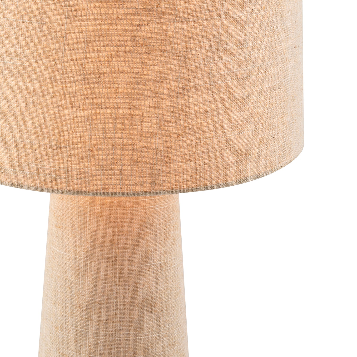 Modern Natural Oatmeal Linen Table Lamp with Fabric Shade and Base Image 4