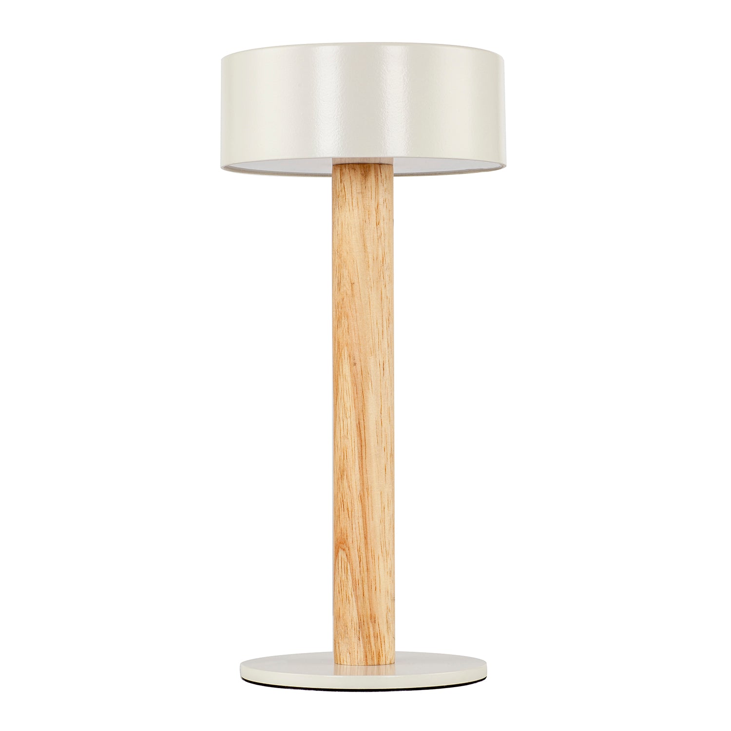 Scandinavian Look Portable Rechargeable Lamp in White and Natural Wood Image 1