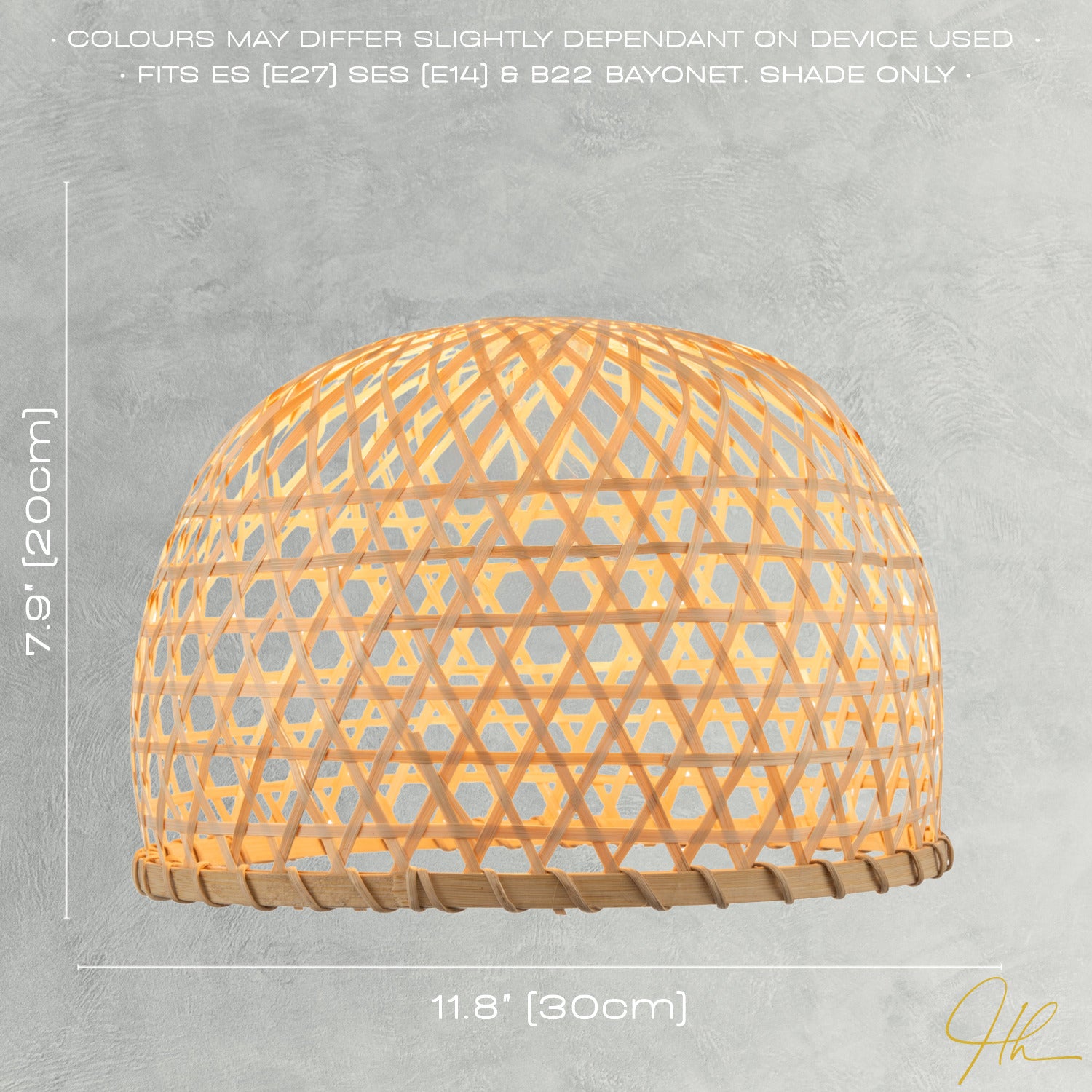 Hand Strapped Natural Bamboo Pendant Lighting Shade with Bell Shape Image 6