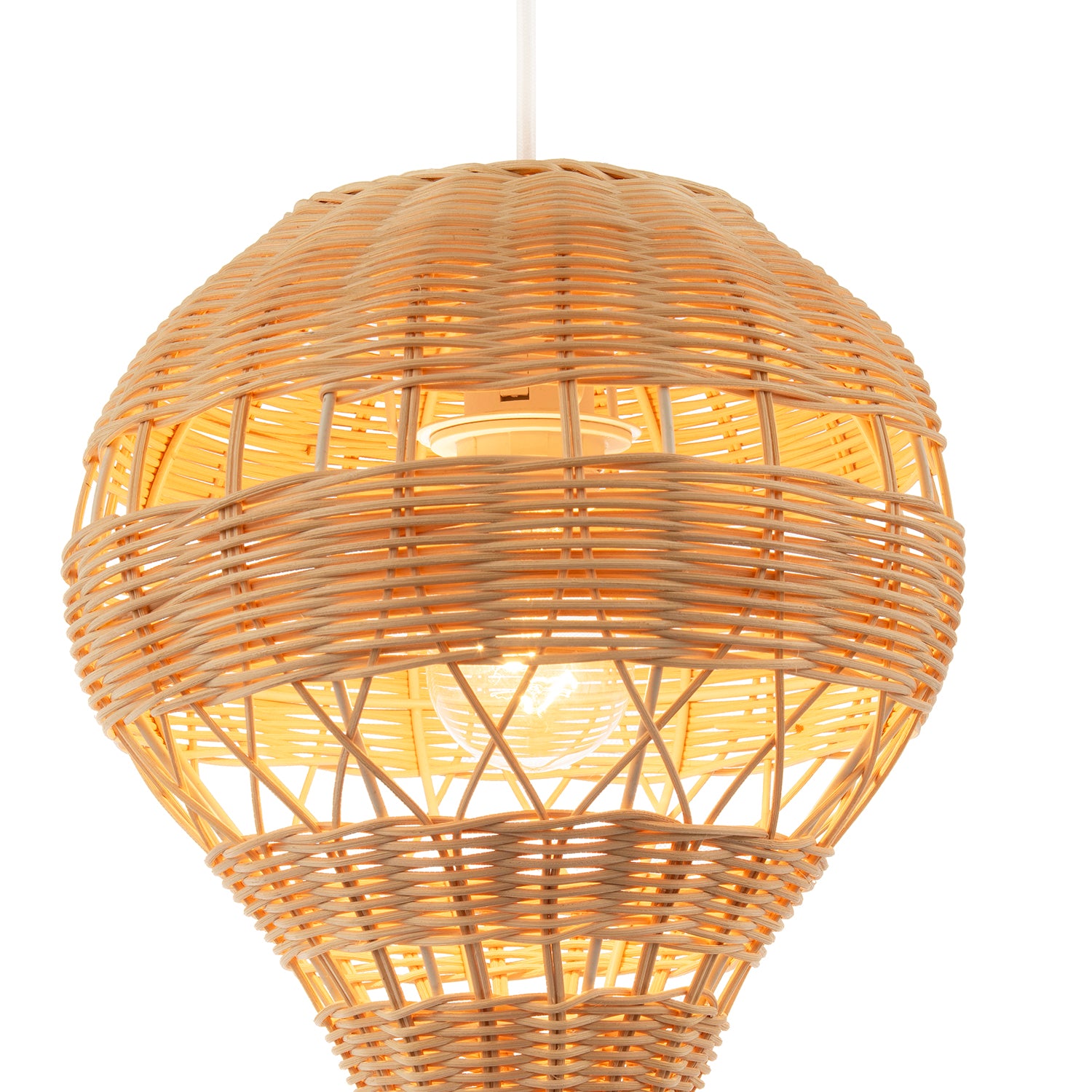 Quirky Hot Air Balloon Natural Rattan Easy Fit Pendant Lighting Shade Image 5
