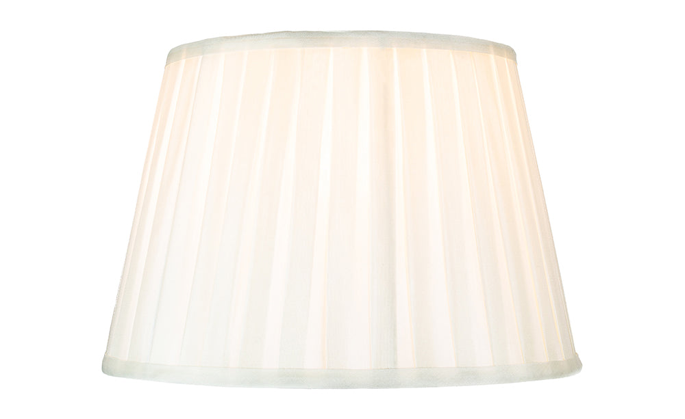 Traditional Classic Cream Faux Silk Pleated Inner Lined Lamp Shade - 10" Image 1