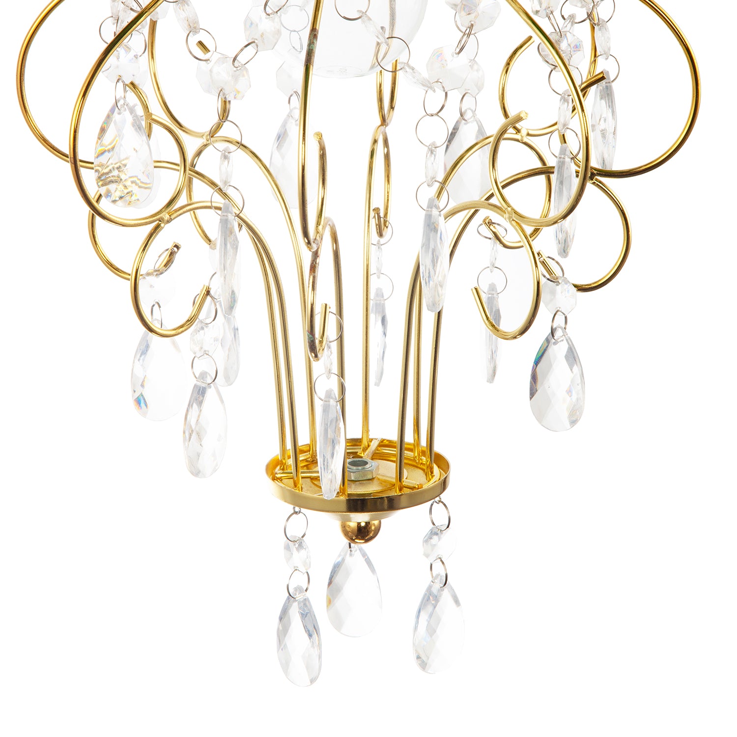 Polished Gold Shabby Chic Chandelier Style Pendant Shade with Acrylic Image 4
