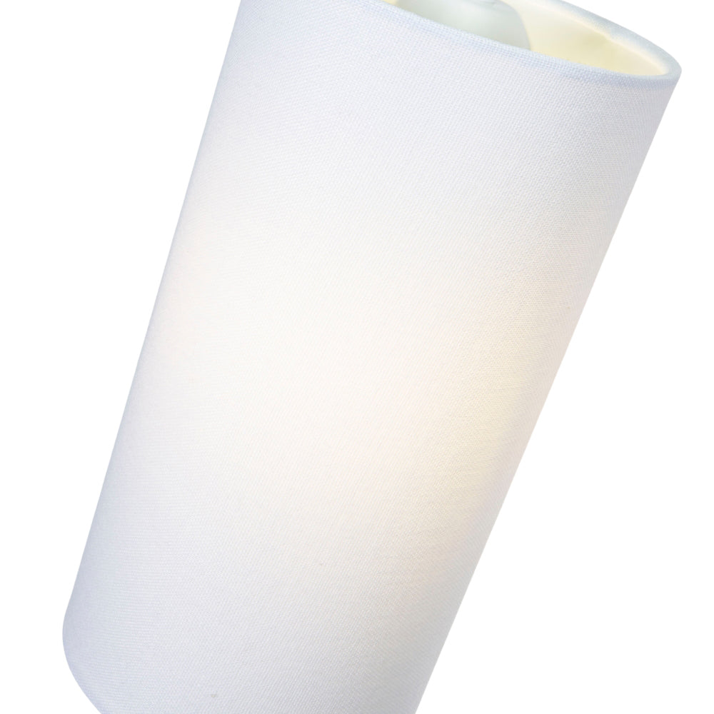 Contemporary and Stylish White Linen Fabric Tall Cylindrical 25cm Lampshade Image 3