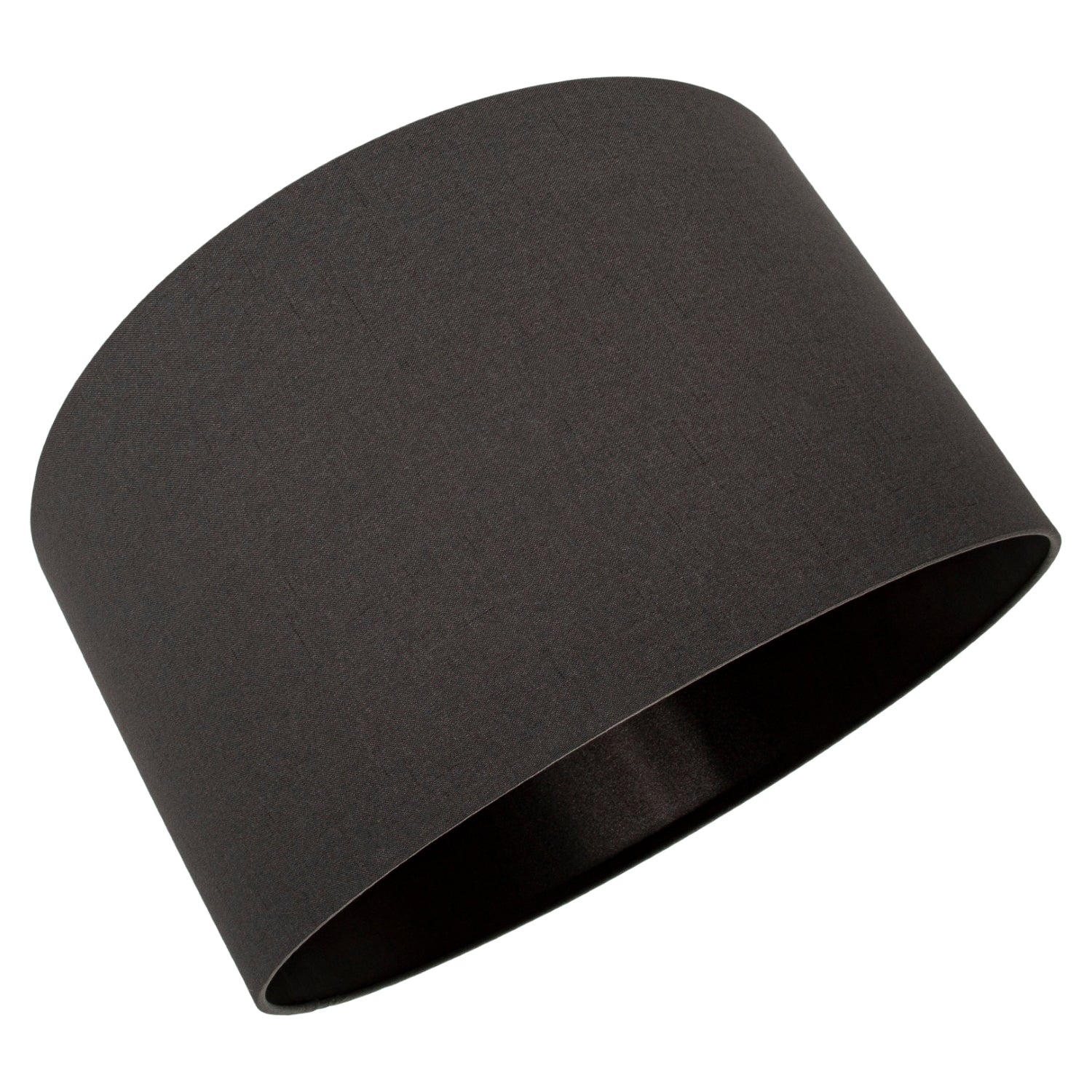 Modern Designer Black Textured Linen Lamp Shade with Inner Black Satin Fabric Image 5