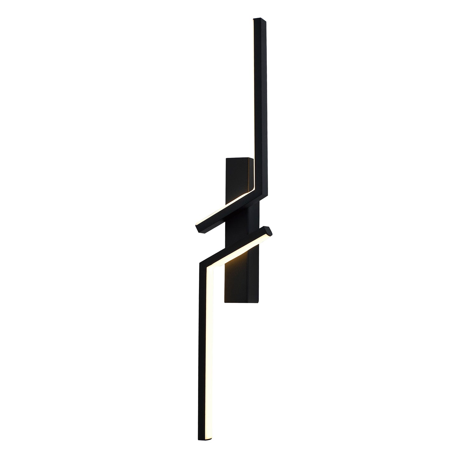 Sleek Double Stick LED Feature Wall Light Fitting in Matte Sand Black Image 2