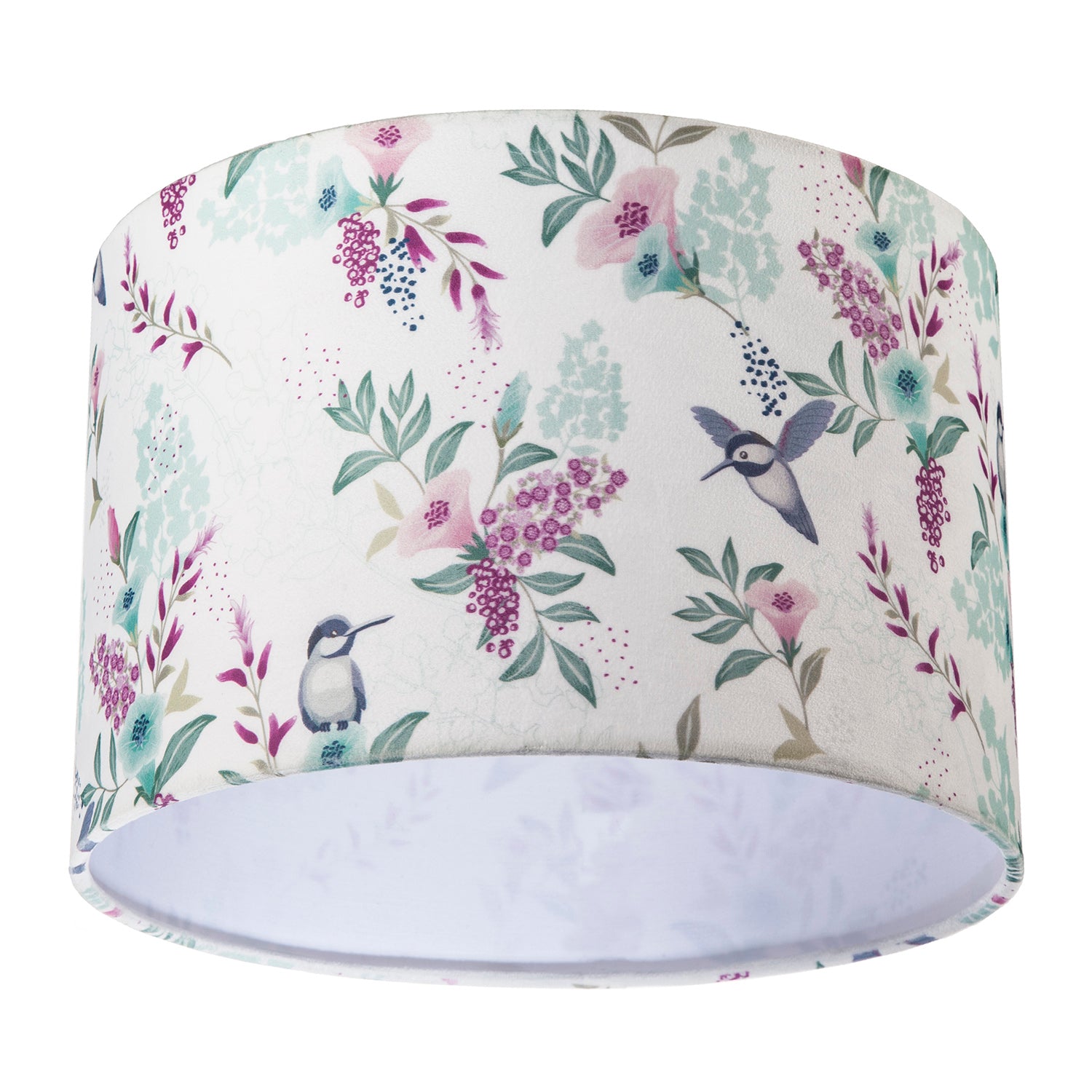 Charming Botanical Woodland-Inspired Velvet Fabric Circular Lampshade Image 5