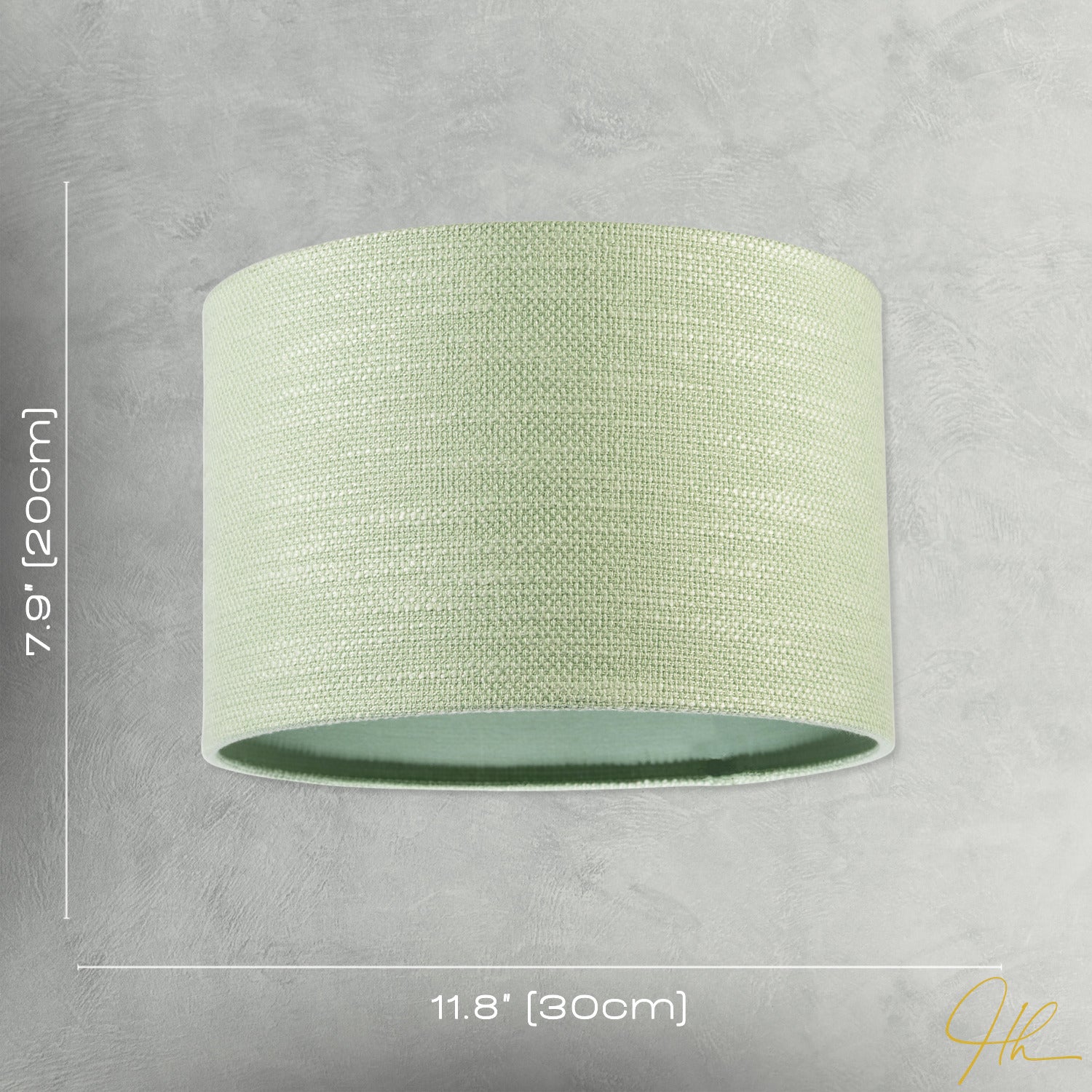 Designer Bobbled and Textured Linen Lamp Shade in Emerald Mint Green Image 8