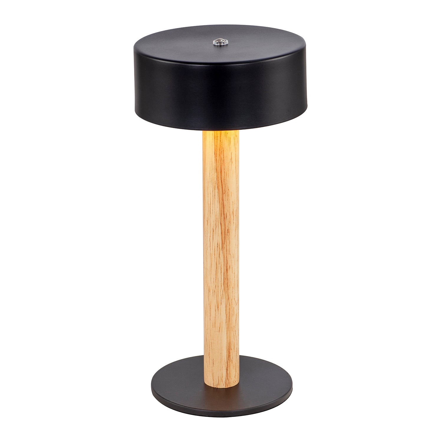 Scandinavian Look Portable Rechargeable Lamp in Black and Natural Wood Image 4