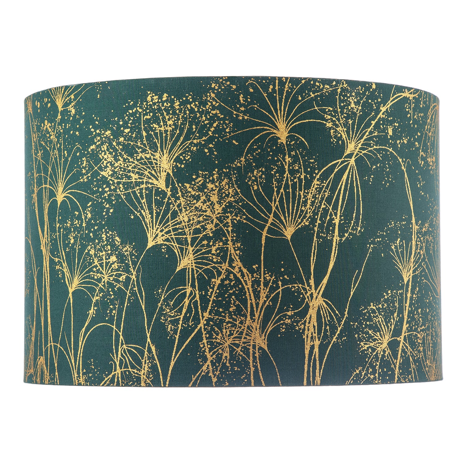 Deep Emerald Forest Green Lamp Shade with Botanical Gold Foil Print Image 4