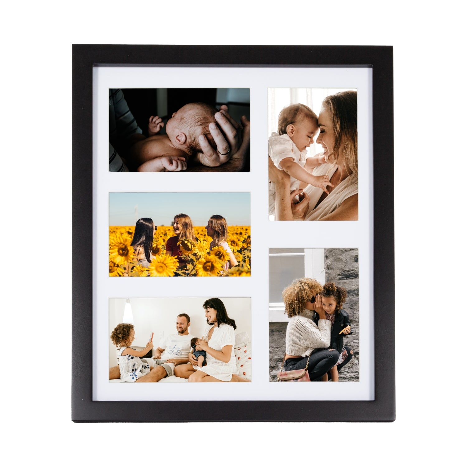 Classic Designer Mat Black MDF Collage Picture Frame Free Standing or Wall Hung Image 1