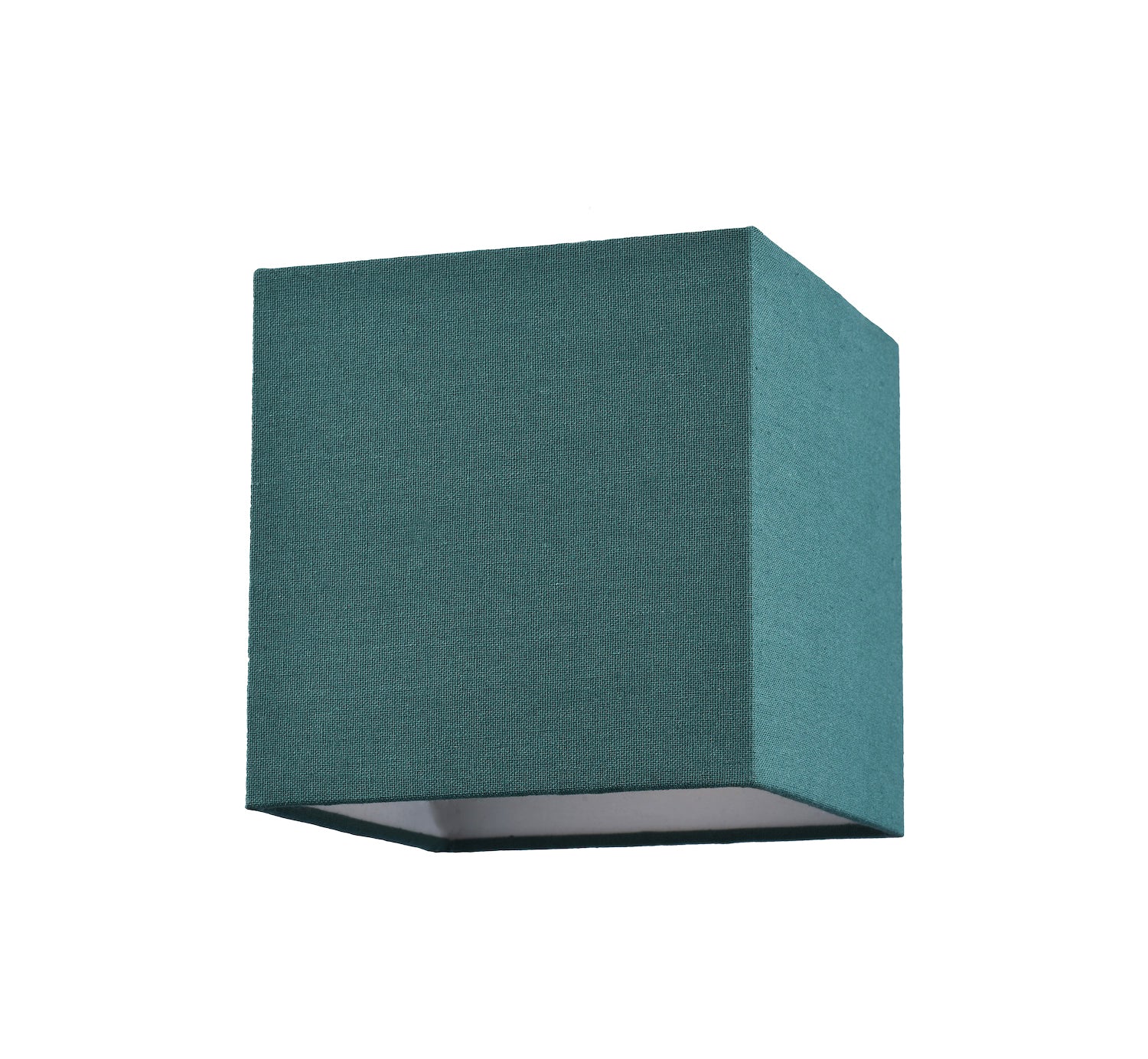 Contemporary and Stylish Forest Green Linen Fabric Square 16cm Lamp Shade Image 1