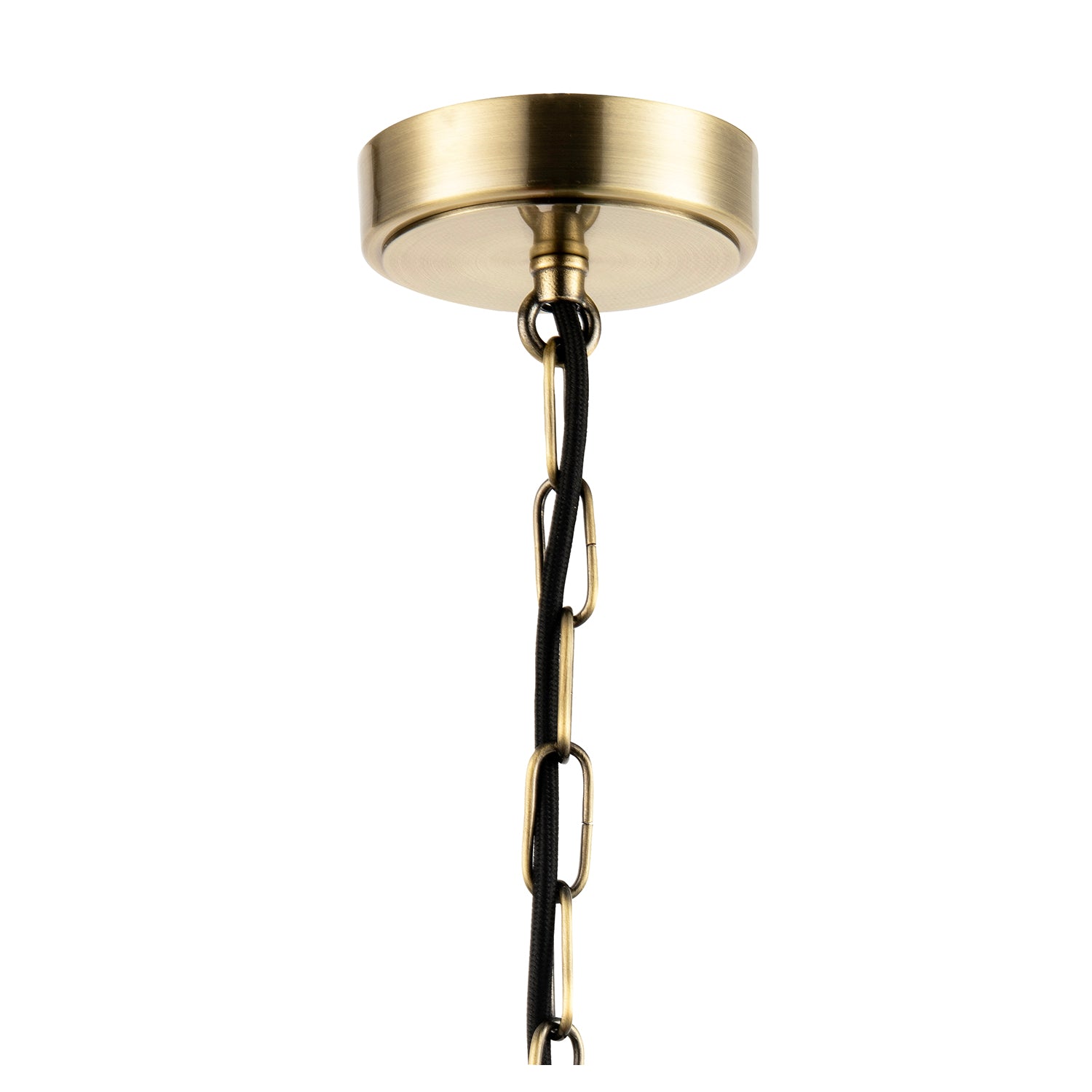 Classic Lantern Pendant Light in Antique Brass with Clear Glass Sides Image 5