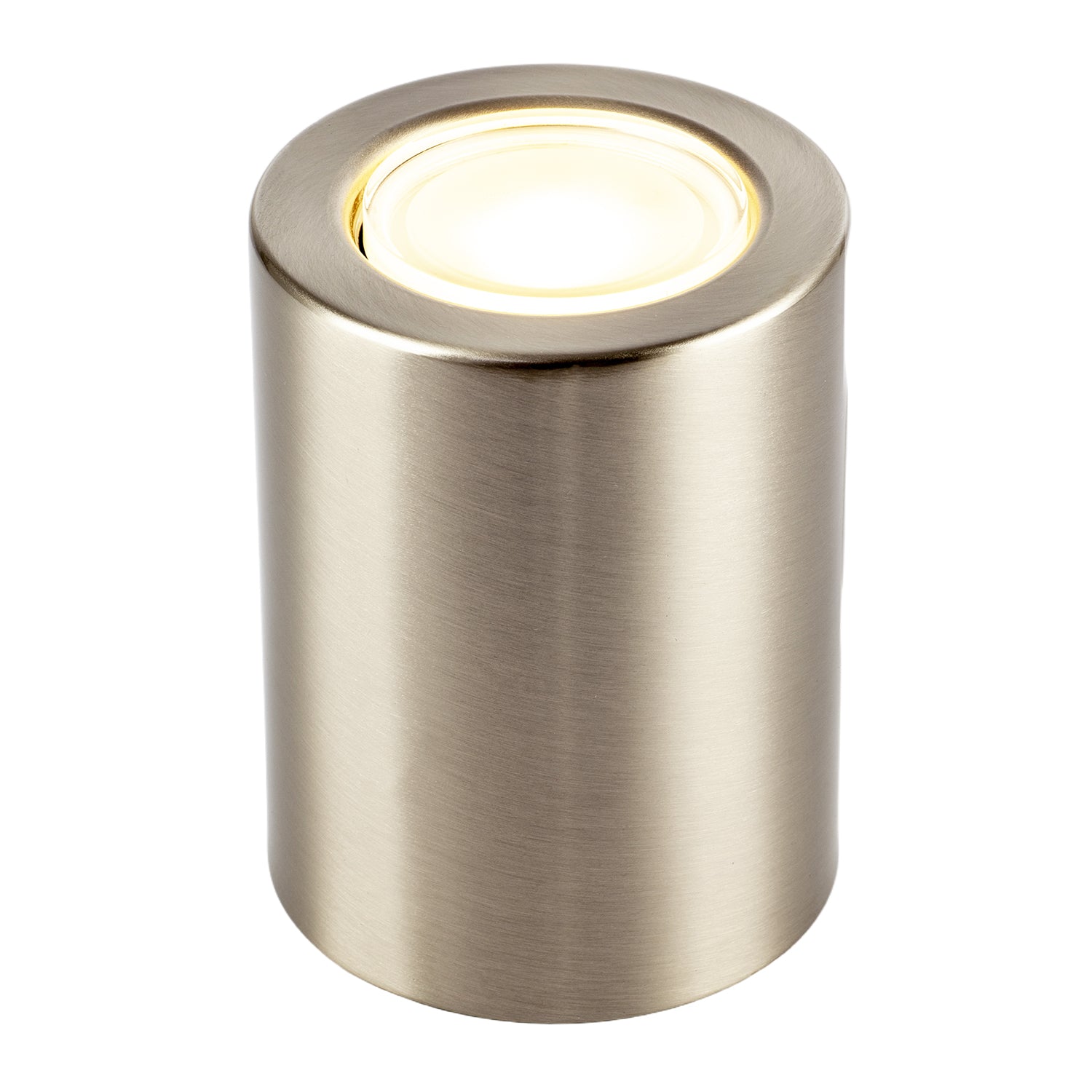 Cylindrical Nickel LED Uplighter with Minimalist Architectural Design Image 5