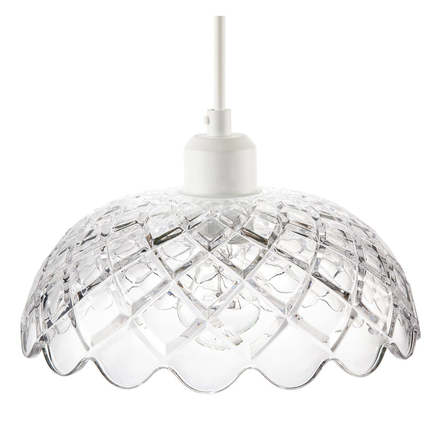 Modern Thick Transparent Glass Light Shade with Wavy Scalloped Edge Image 3