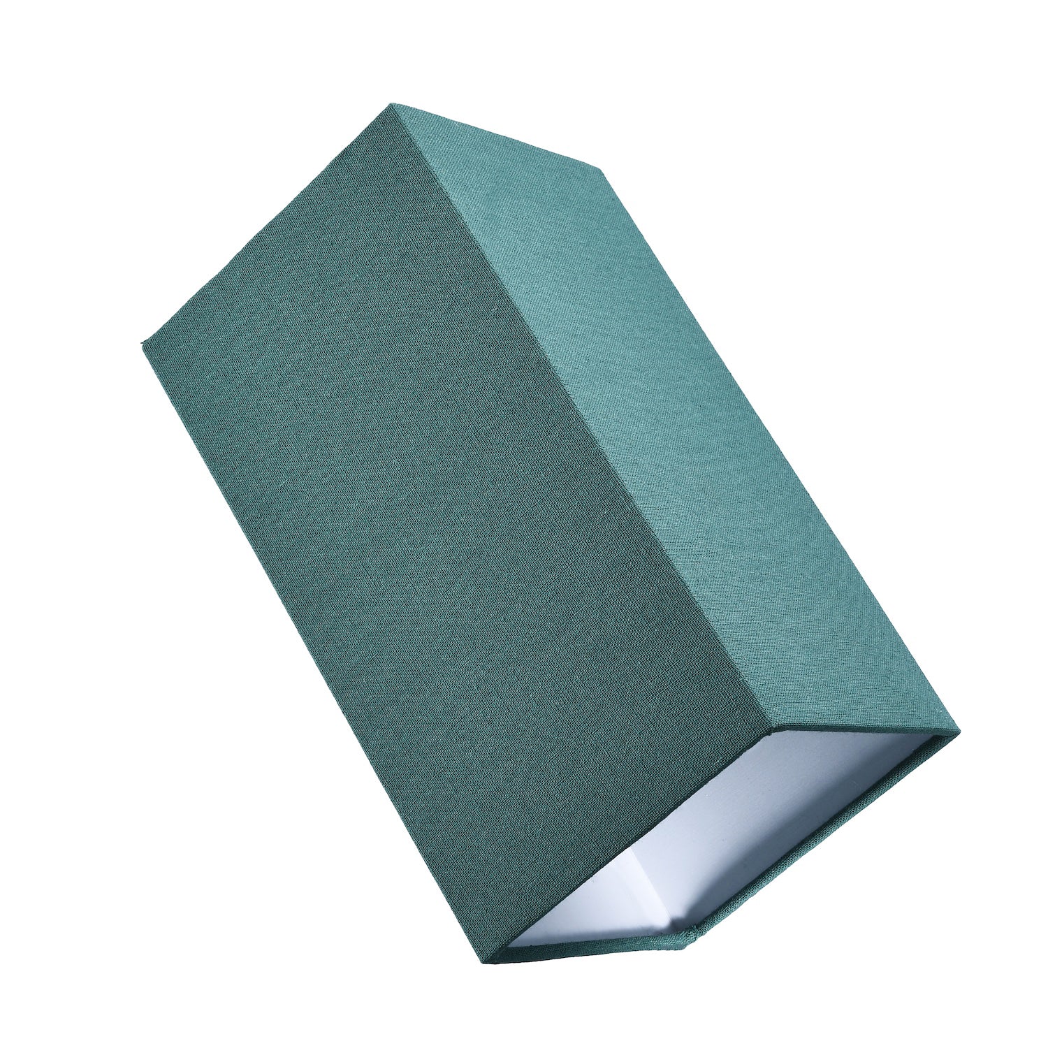 Contemporary and Stylish Forest Green Linen Fabric Tall Rectangular Lampshade Image 5