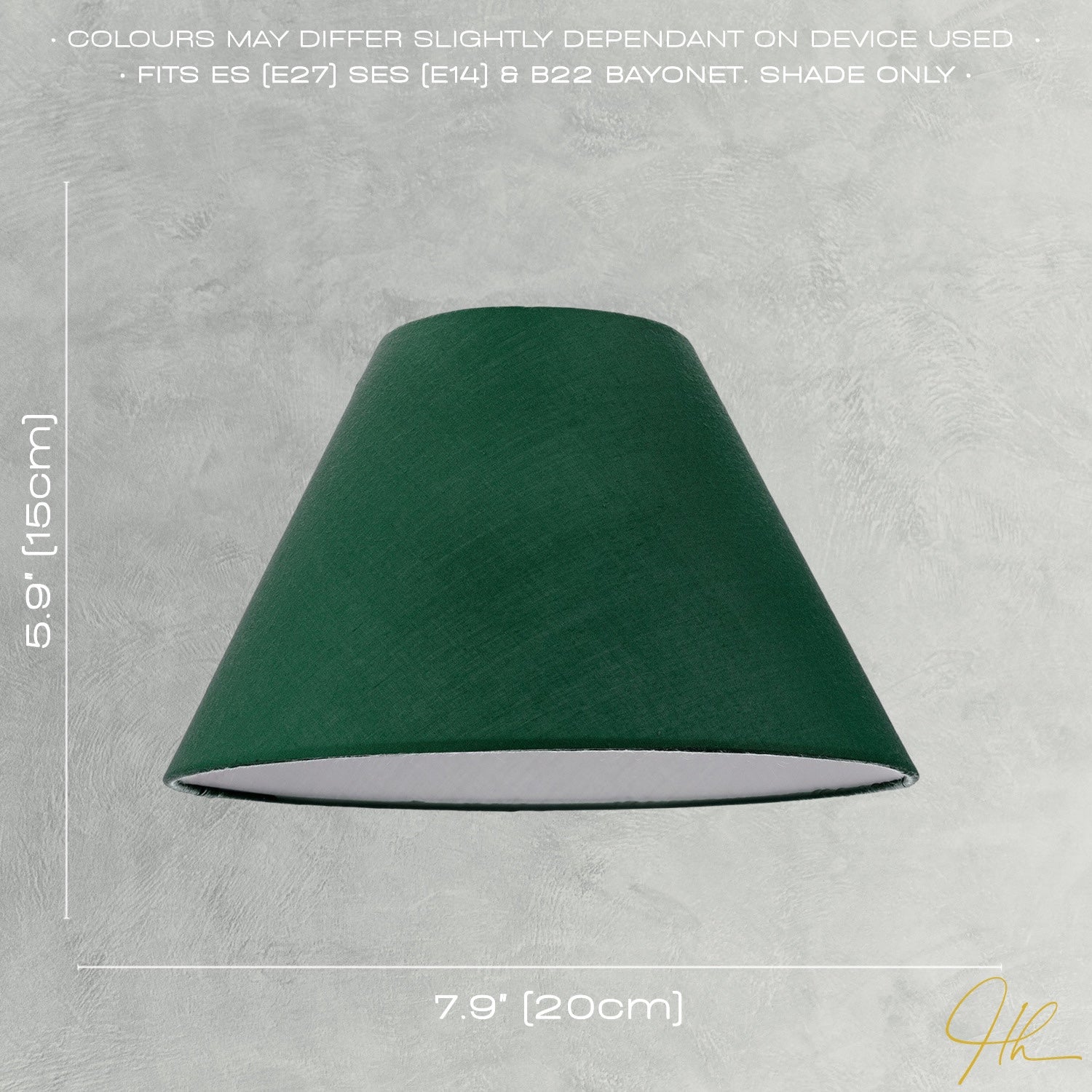Traditional 8 Inch Forest Green Cotton Fabric Coolie Lamp Shade Image 6