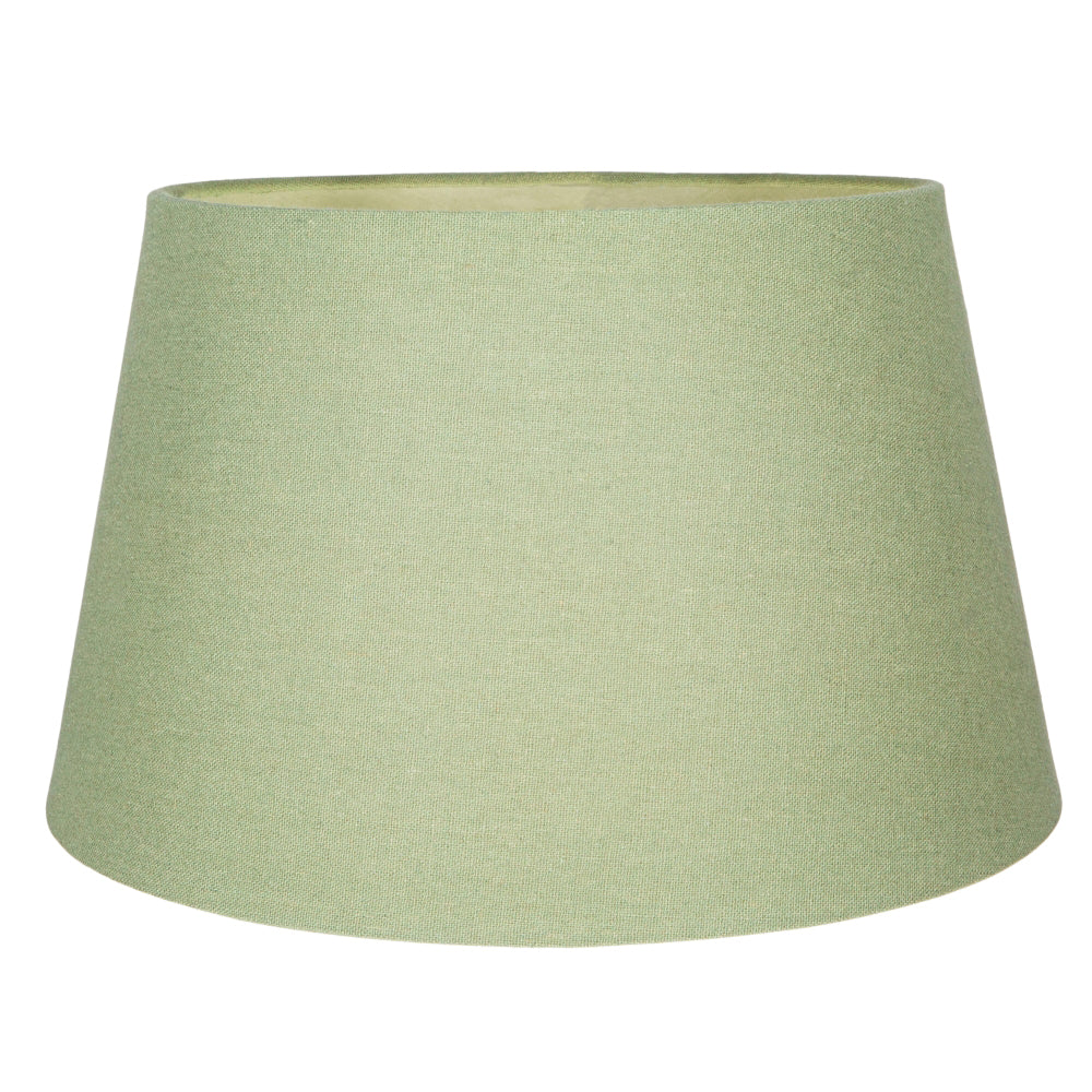 Traditional 30cm Olive Green Linen Fabric Drum Table/Pendant Shade 60w Maximum Image 1