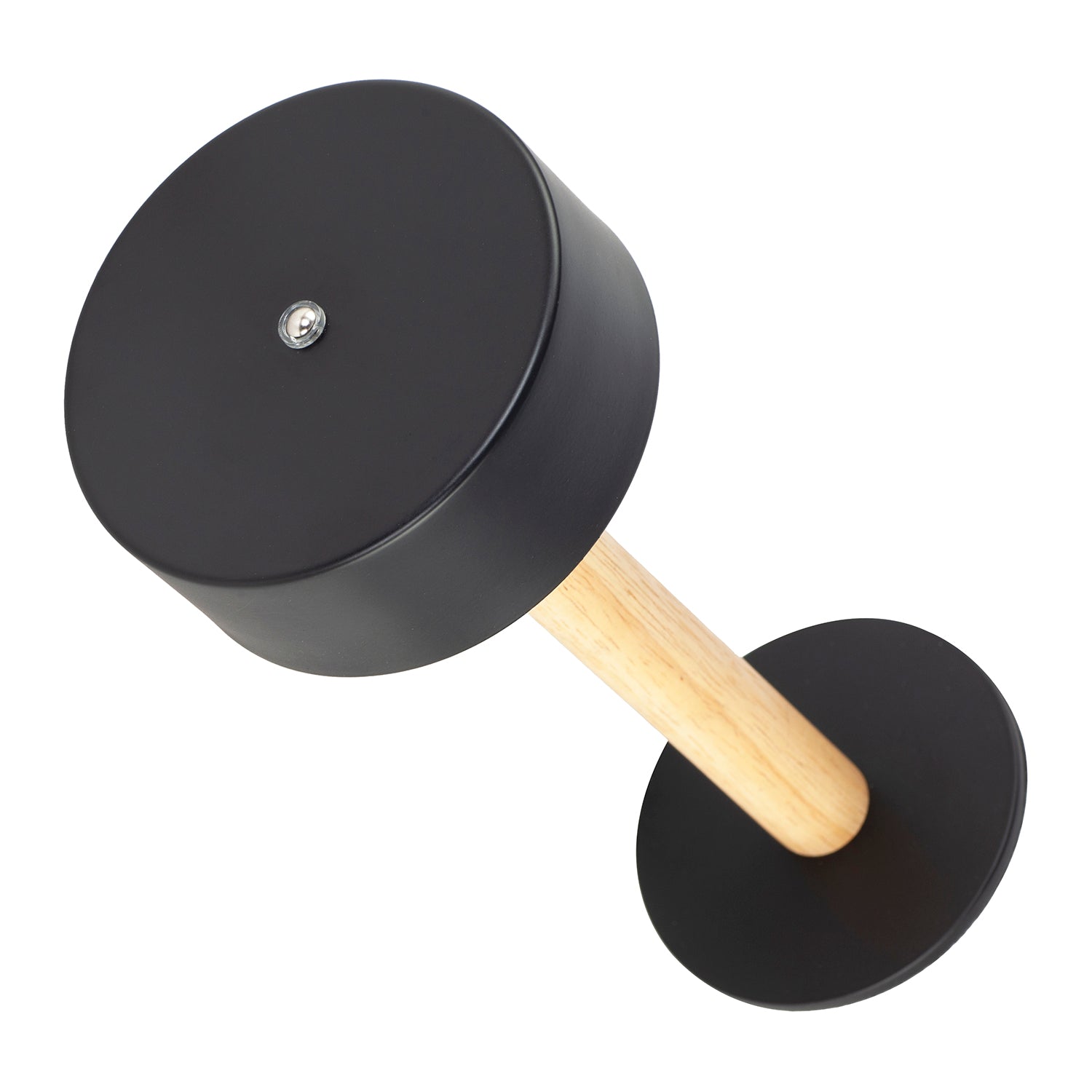 Scandinavian Look Portable Rechargeable Lamp in Black and Natural Wood Image 3
