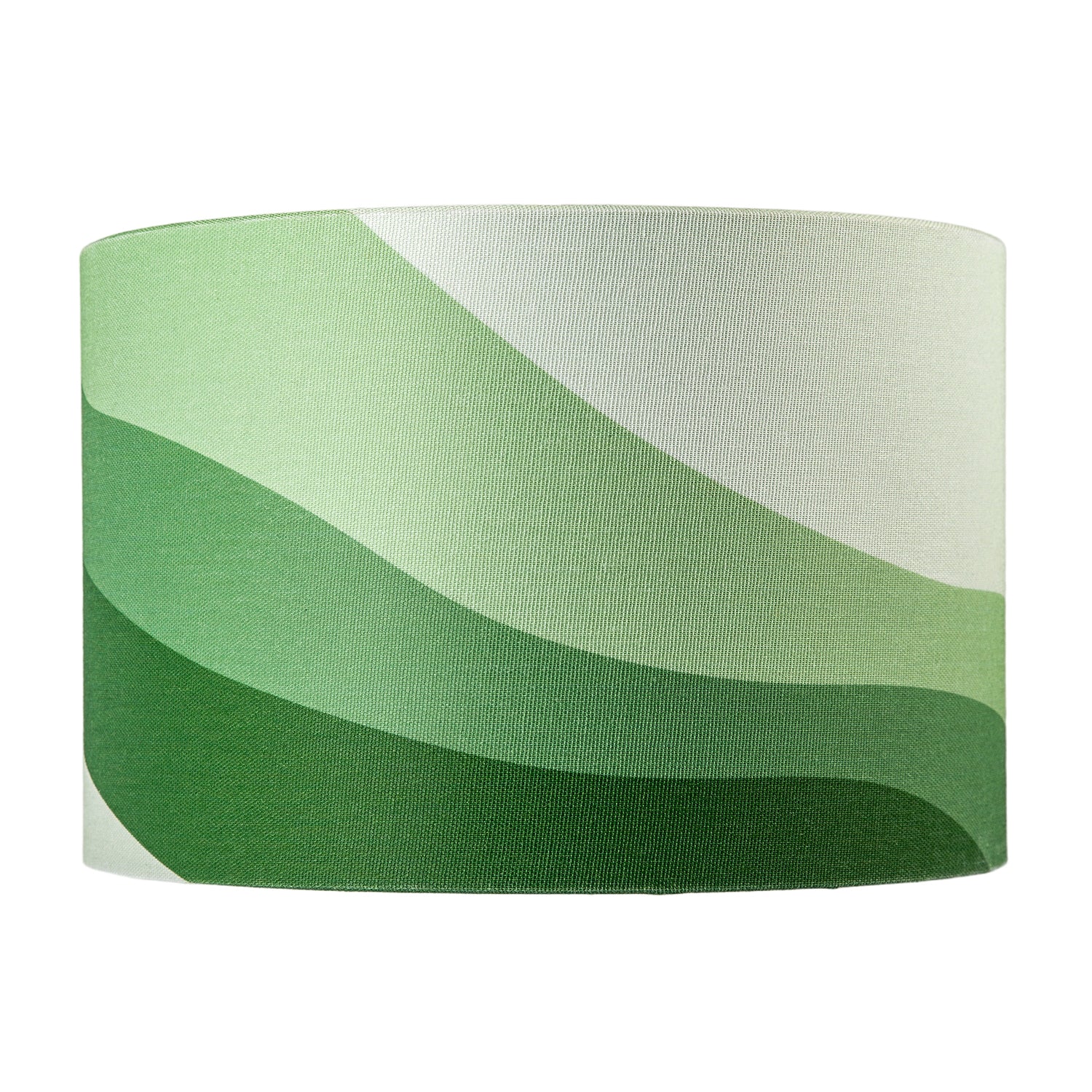 Forest Green Linen Fabric Lamp Shade with Inner and Outer Wavy Design Image 4