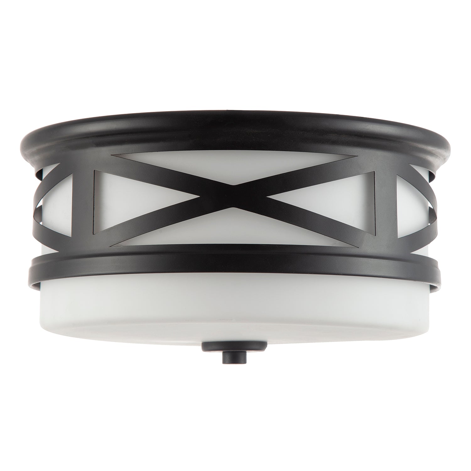 Vintage Classic Bathroom Flush Ceiling Light Fitting in Matte Black Image 4