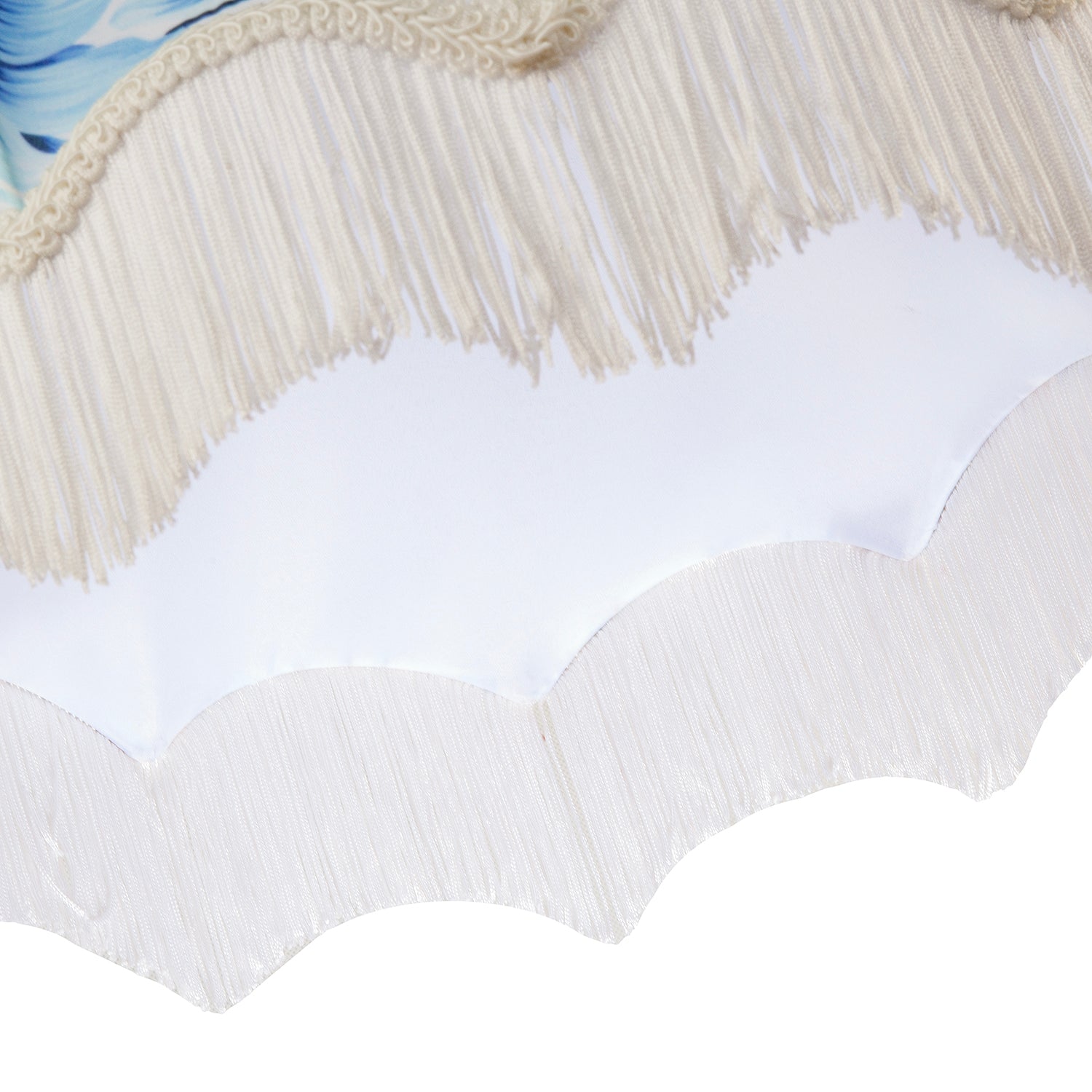 Vibrant Blue Floral Handmade Victorian Lamp Shade with White Trims Image 5