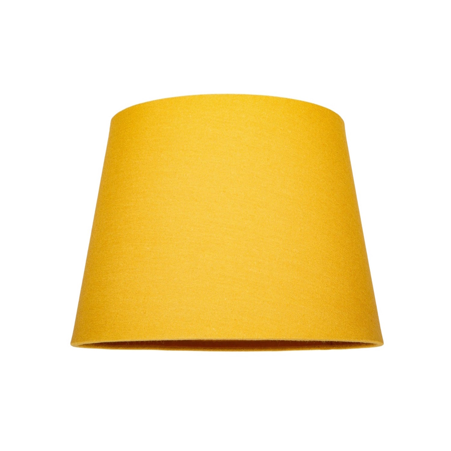 Traditional 6 Inch Light Ochre Mustard Linen Drum Clip-On Lamp Shade 40w Maximum Image 1