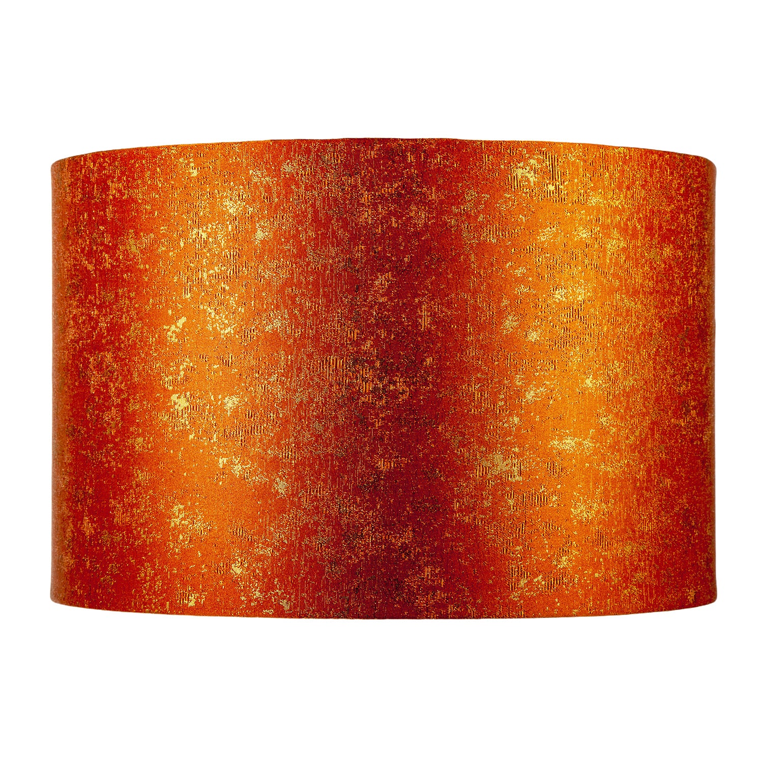 Rustic Orange Jacquard Fabric Lamp Shade with Gold Foil Fleck Accents Image 4